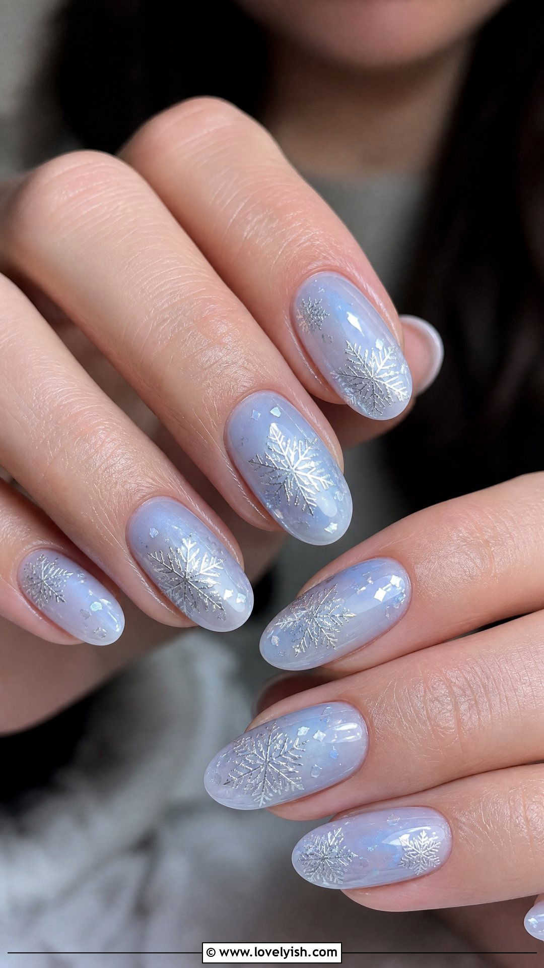 Silver Chrome Snowflake Nails - 50 silver chrome nails - 50 silver chrome nails