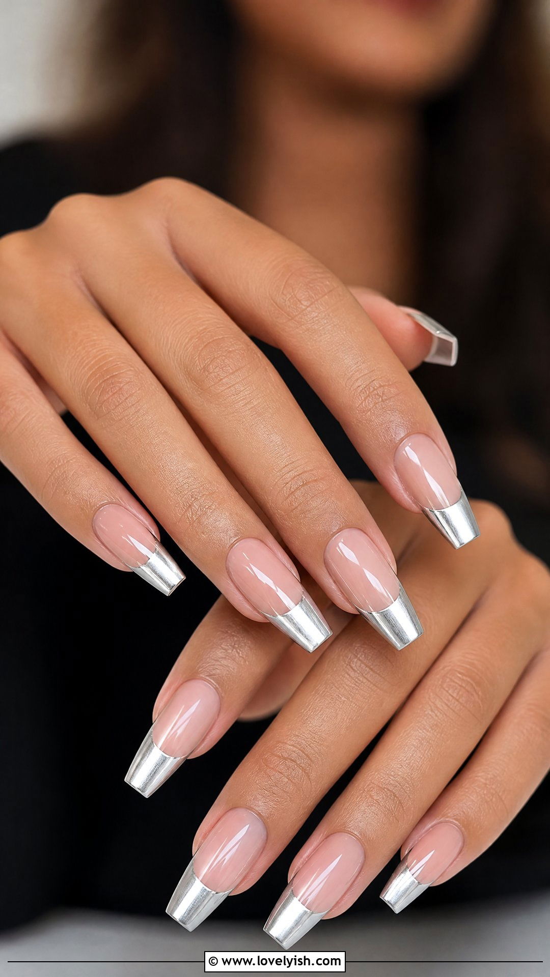 Silver Chrome Tip Wedding Nails - 50 classic wedding nails - 50 classic wedding nails