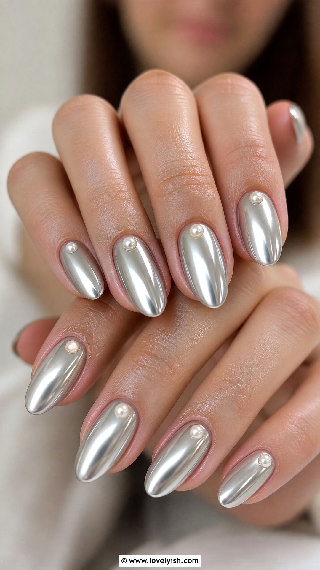 Silver Chrome Wedding Nails - 50 silver chrome nails - 50 silver chrome nails
