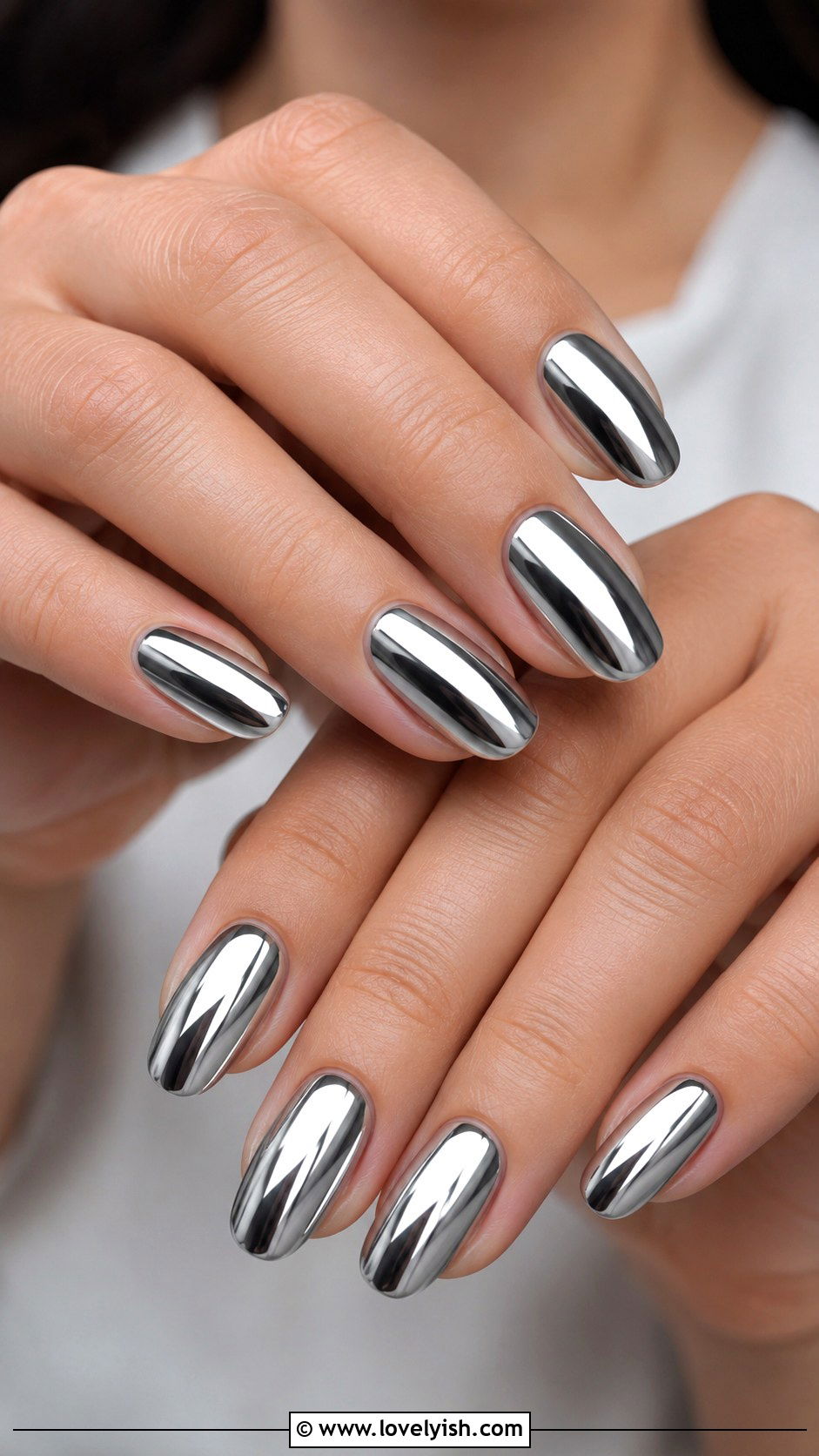Silver Chrome Wedding Nails - 38 wedding nail designs - 38 wedding nail designs