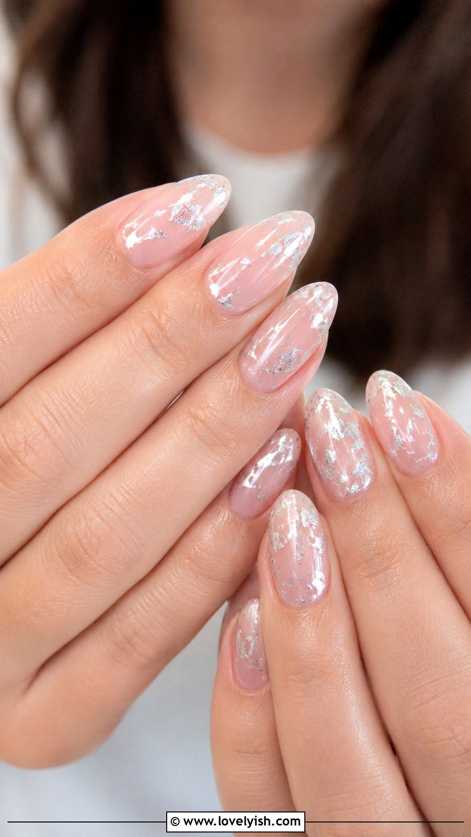 Silver Foil Splatter Birthday Nails - 50 birthday nails - 50 birthday nails