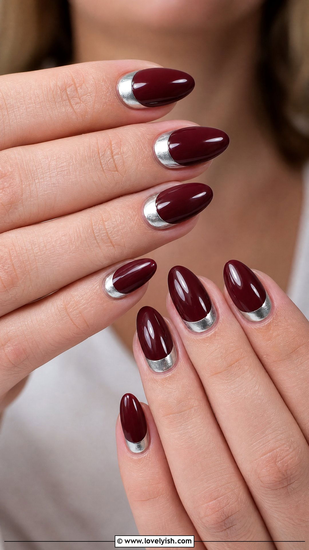 Silver Half Moon Nails - 50 silver nails - 50 silver nails
