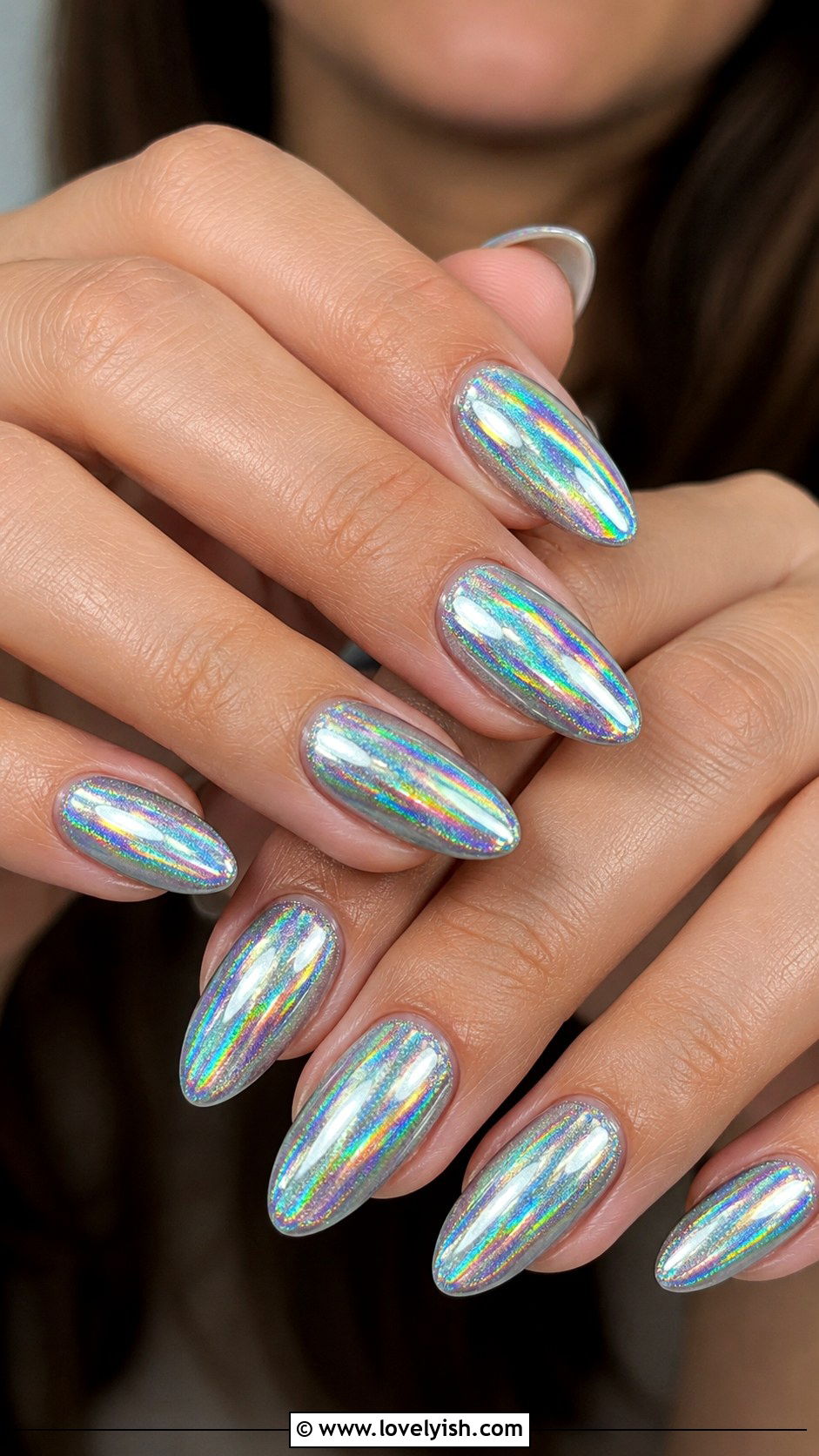 Silver Holographic Nails - 43 nail art ideas - 43 nail art ideas