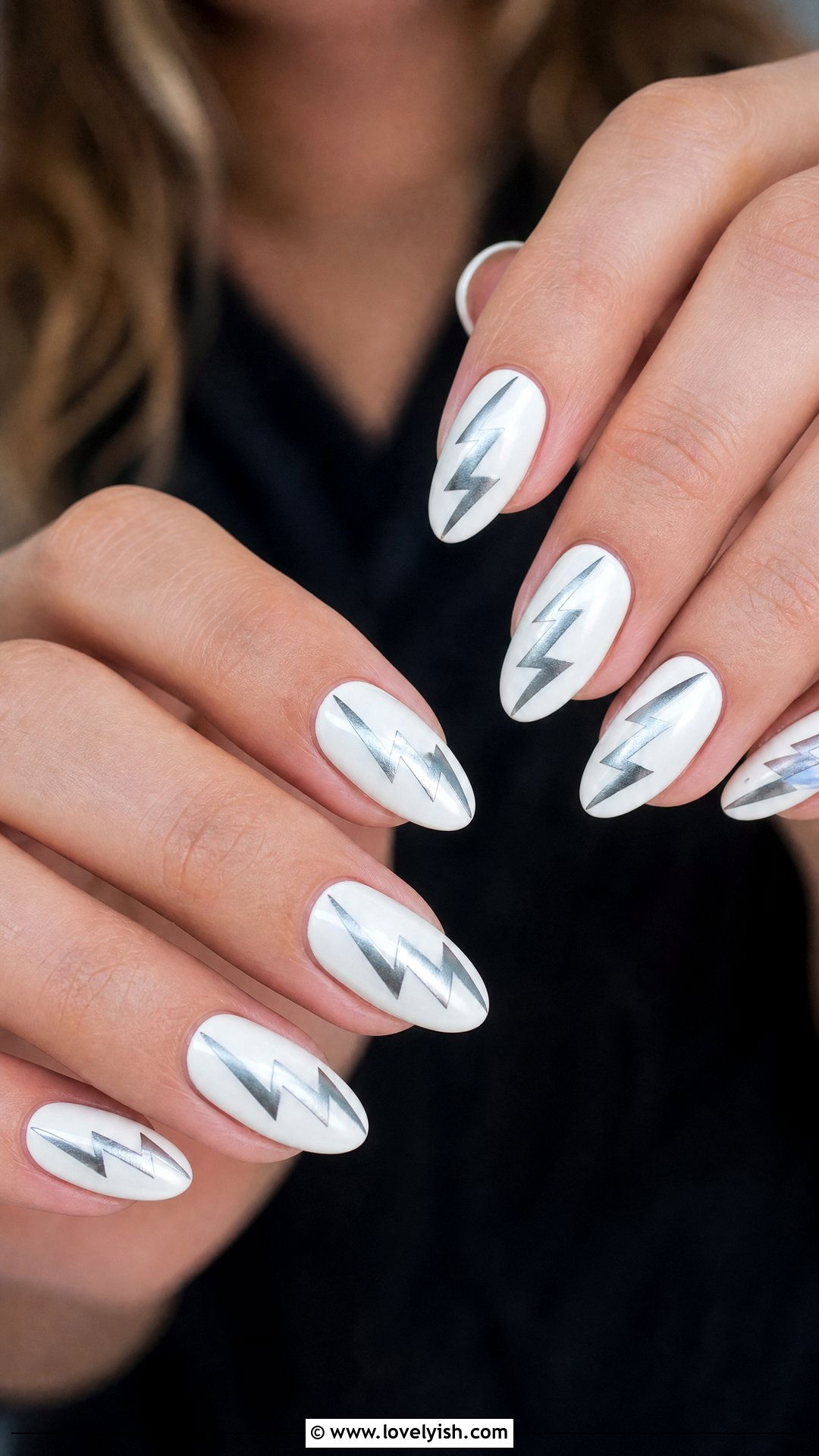 Silver Lightning Bolt Nails - 50 silver nails - 50 silver nails