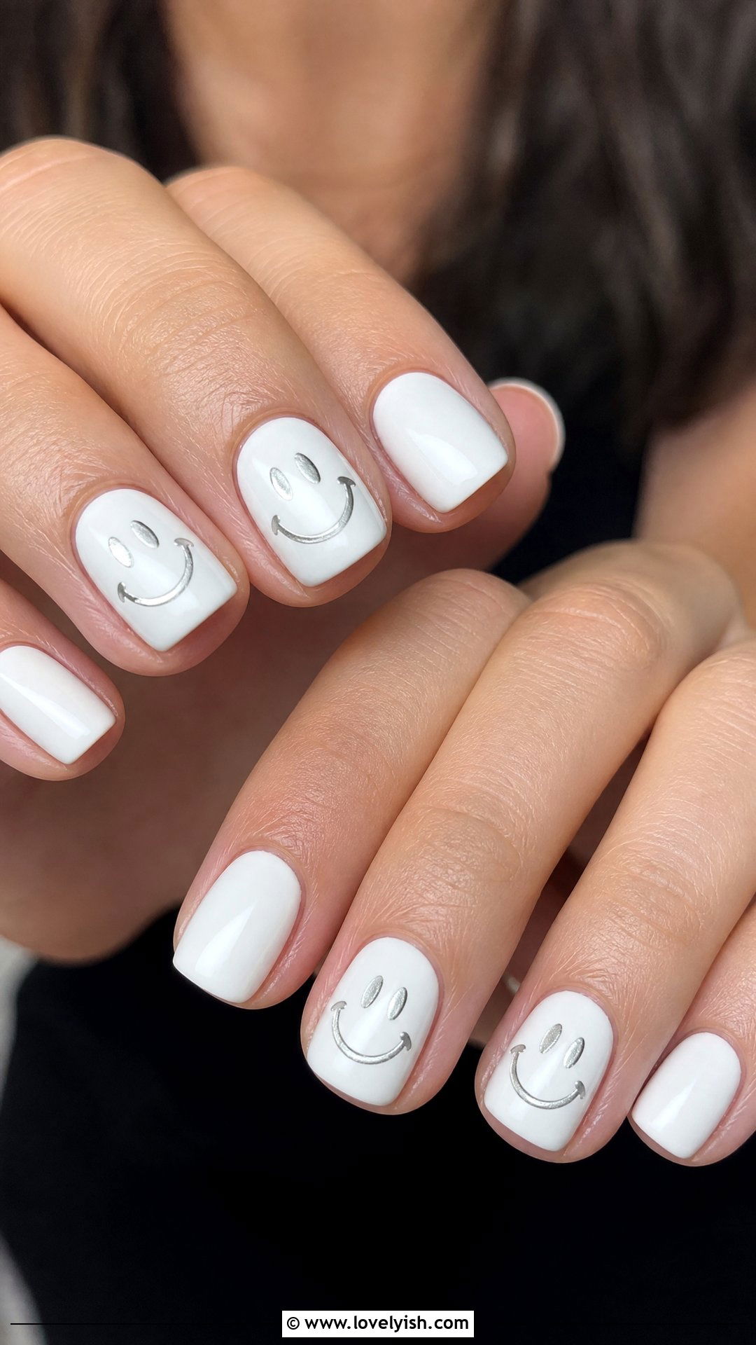 Silver Smiley Face Nails - 50 silver nails - 50 silver nails