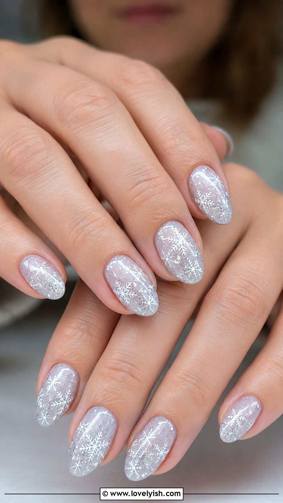 Silver Snowflake Glitter Nails - 50 glitter nails - 50 glitter nails