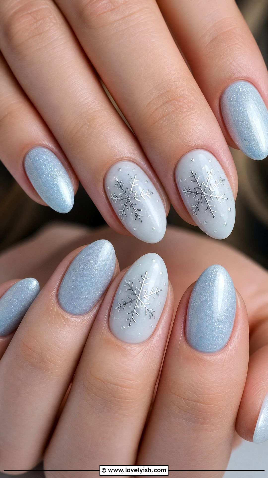 Silver Snowflake Nails - 50 silver nails - 50 silver nails