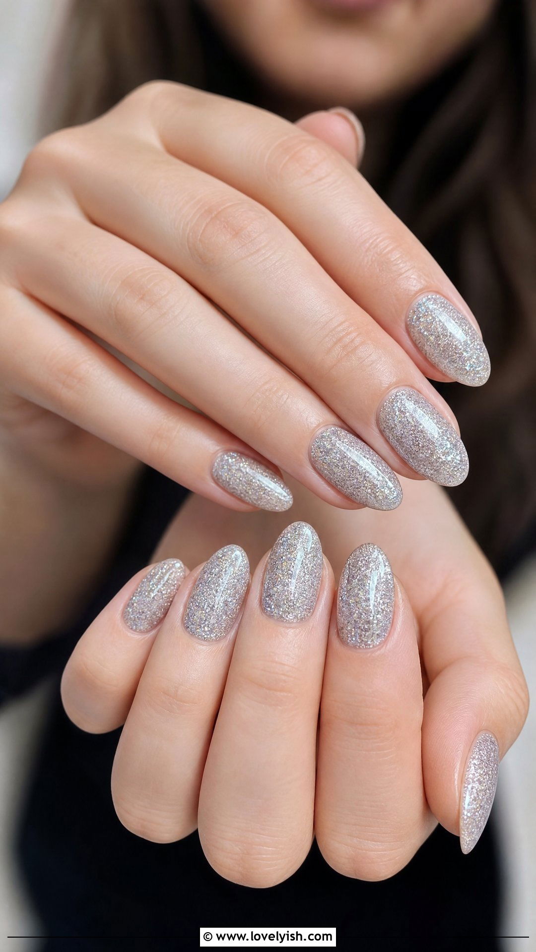 Silver Snowstorm Glitter Nails - 50 sparkly silver nails - 50 sparkly silver nails