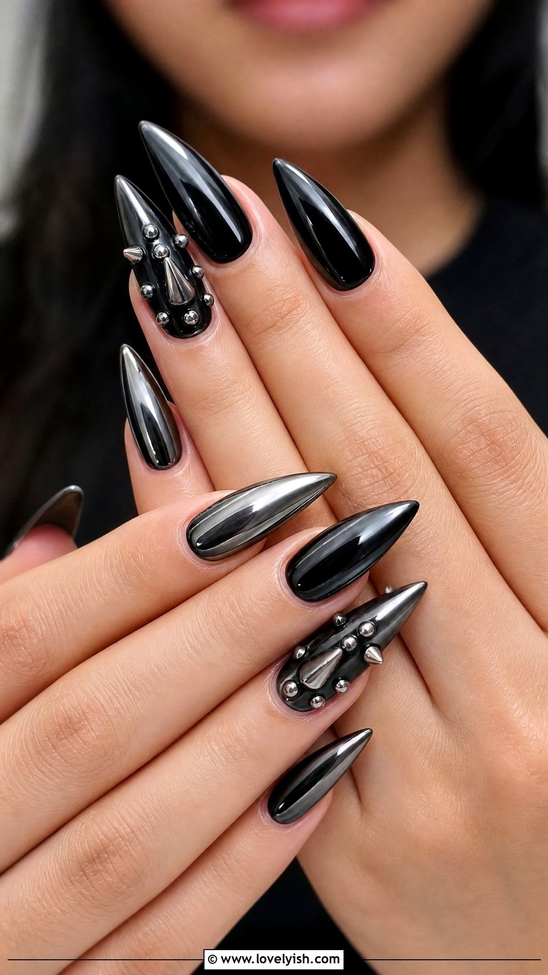 Silver Spike Nails - 50 edgy nails - 50 edgy nails