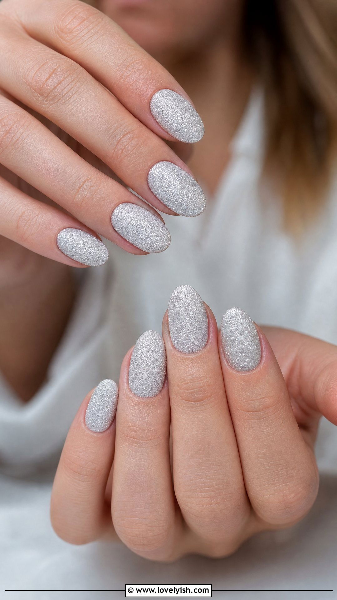 Silver Sugar Texture Nails - 50 silver nails - 50 silver nails