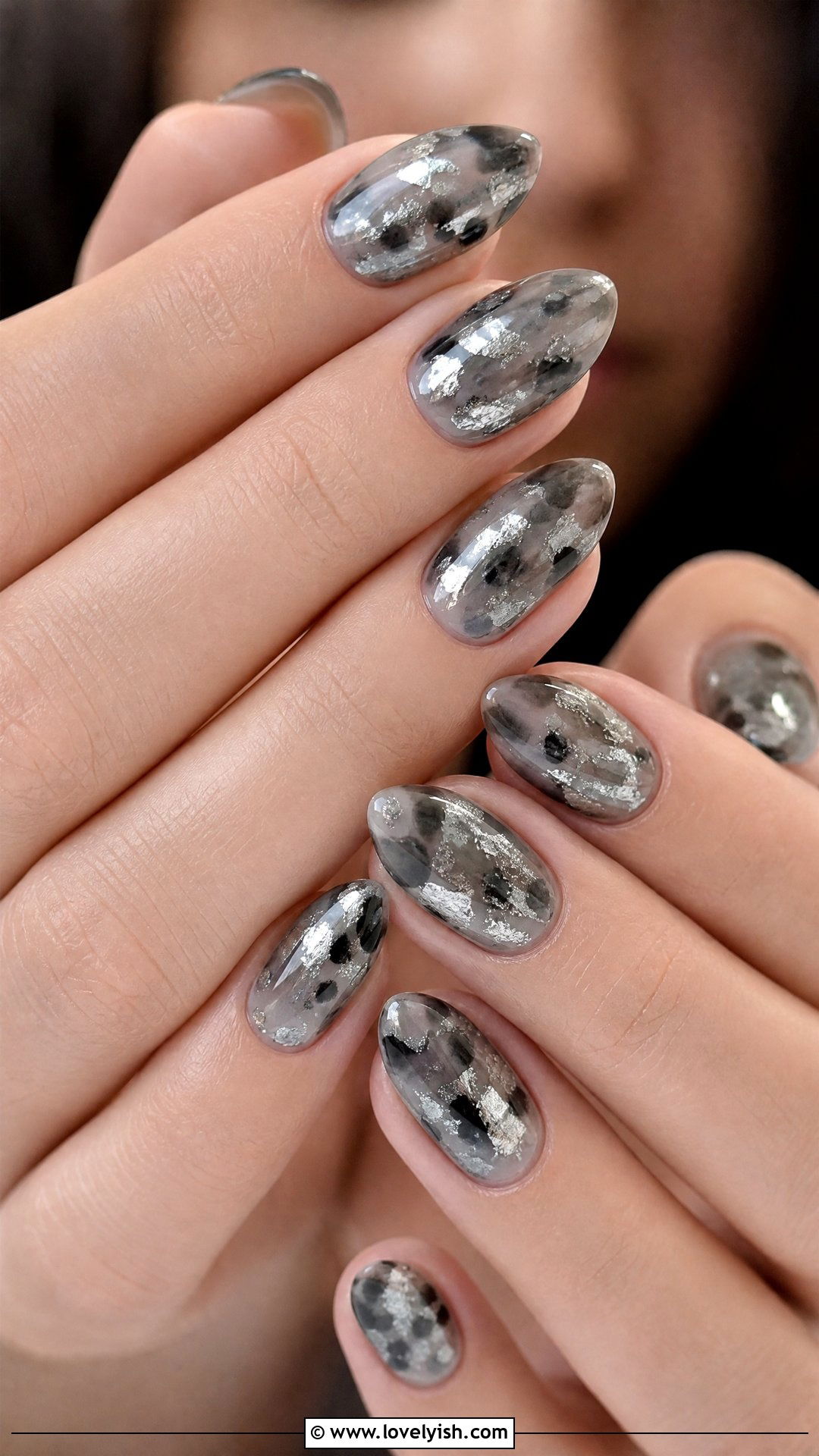 Silver Tortoiseshell Nails - 50 silver nails - 50 silver nails