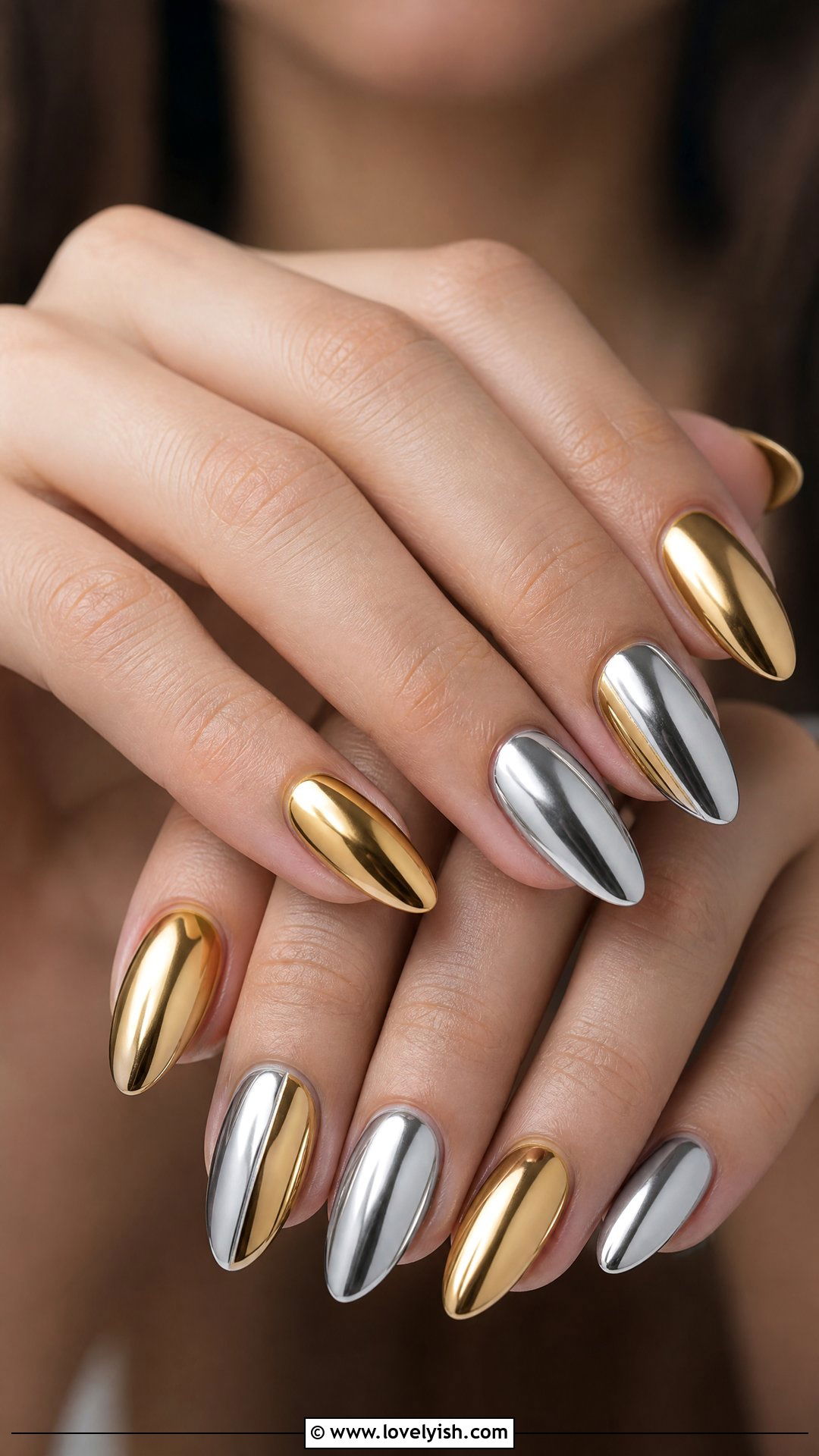 Silver and Gold Mixed Metal Nails - 50 silver nails - 50 silver nails