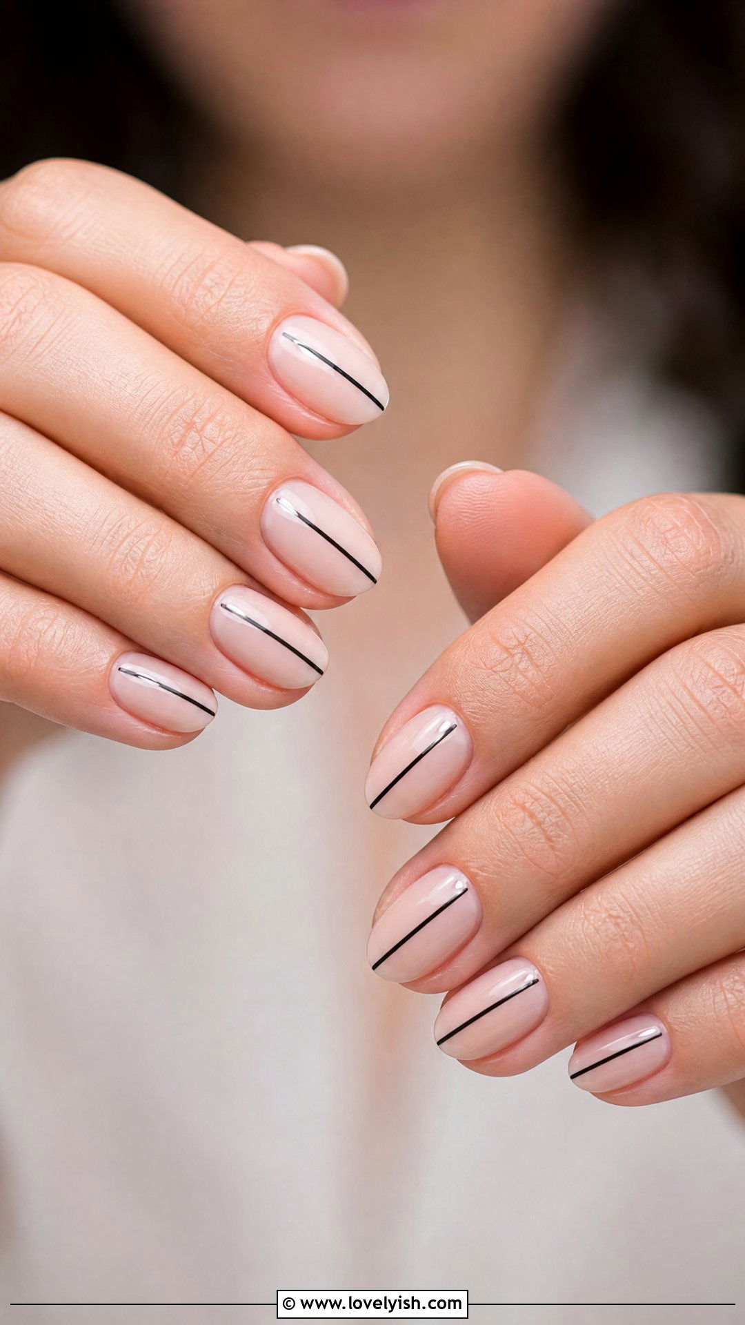 Single Line Accent Nails - 41 nail design simple - 41 nail design simple