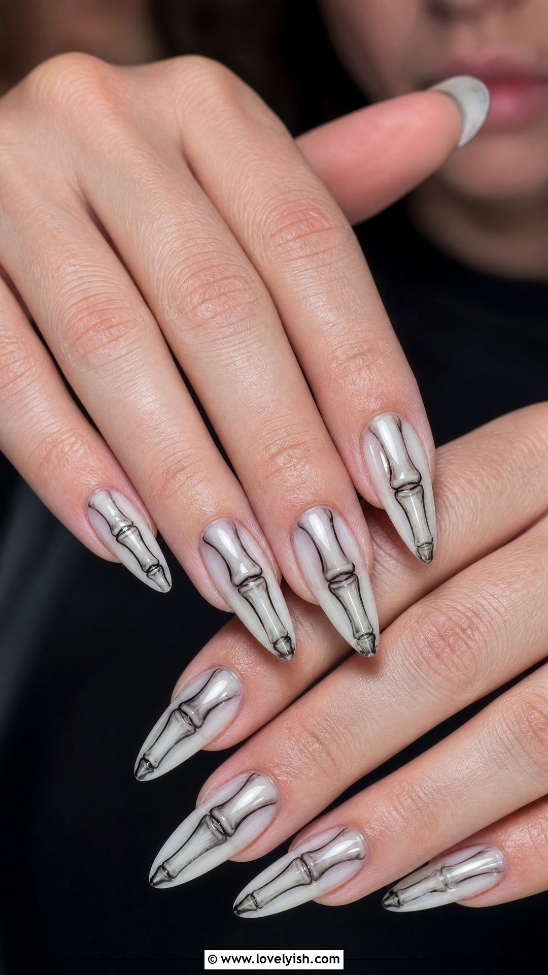 Skeleton Hand Bone Nails - 50 goth nails - 50 goth nails