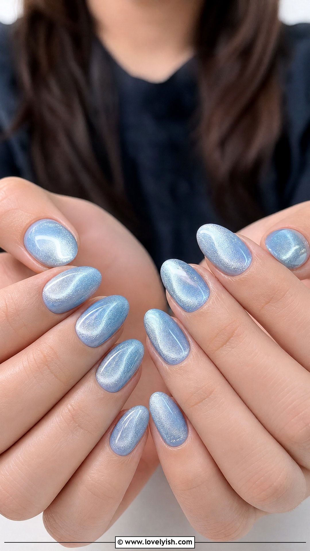 Sky Blue Cat Eye Nails - 25 cat eye nails design ideas - 25 cat eye nails design ideas