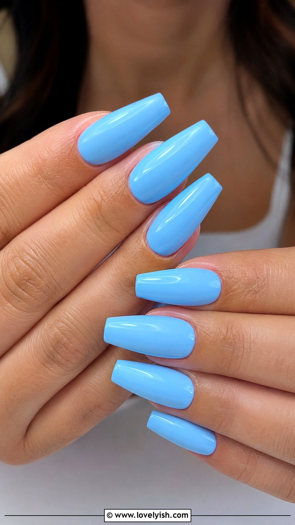 Sky Blue Coffin Press On Nails - 50 press on nails - 50 press on nails