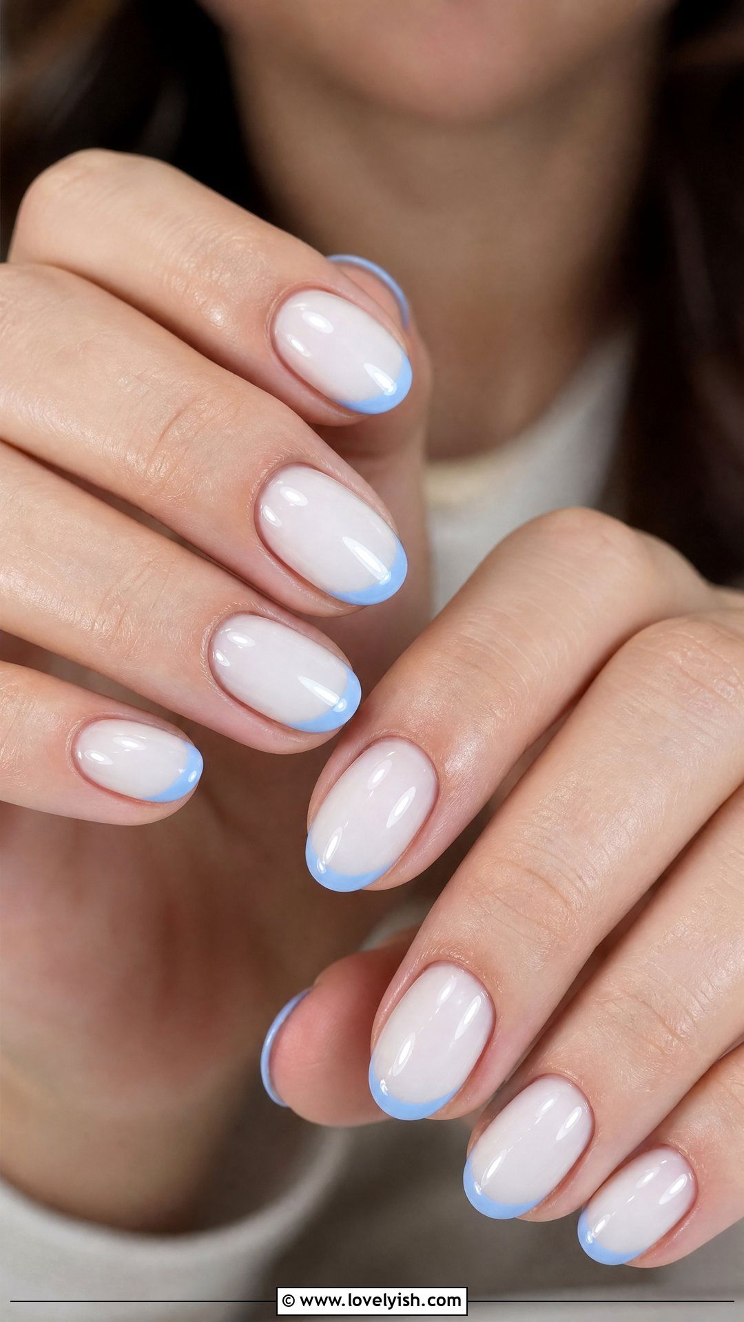 Sky Blue French Tip Nails - 50 colored french tip nails - 50 colored french tip nails