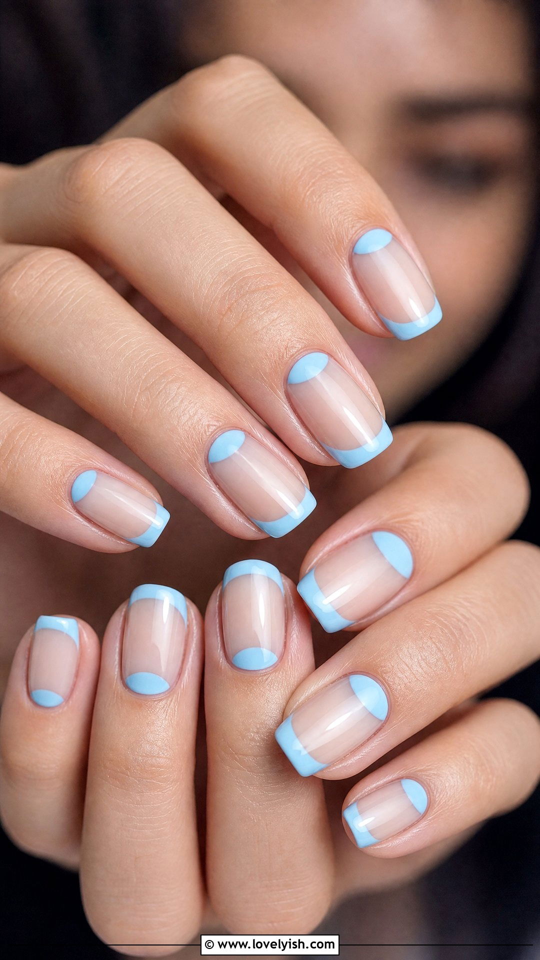 Sky Blue Negative Space Nails - 50 classy spring nail designs - 50 classy spring nail designs