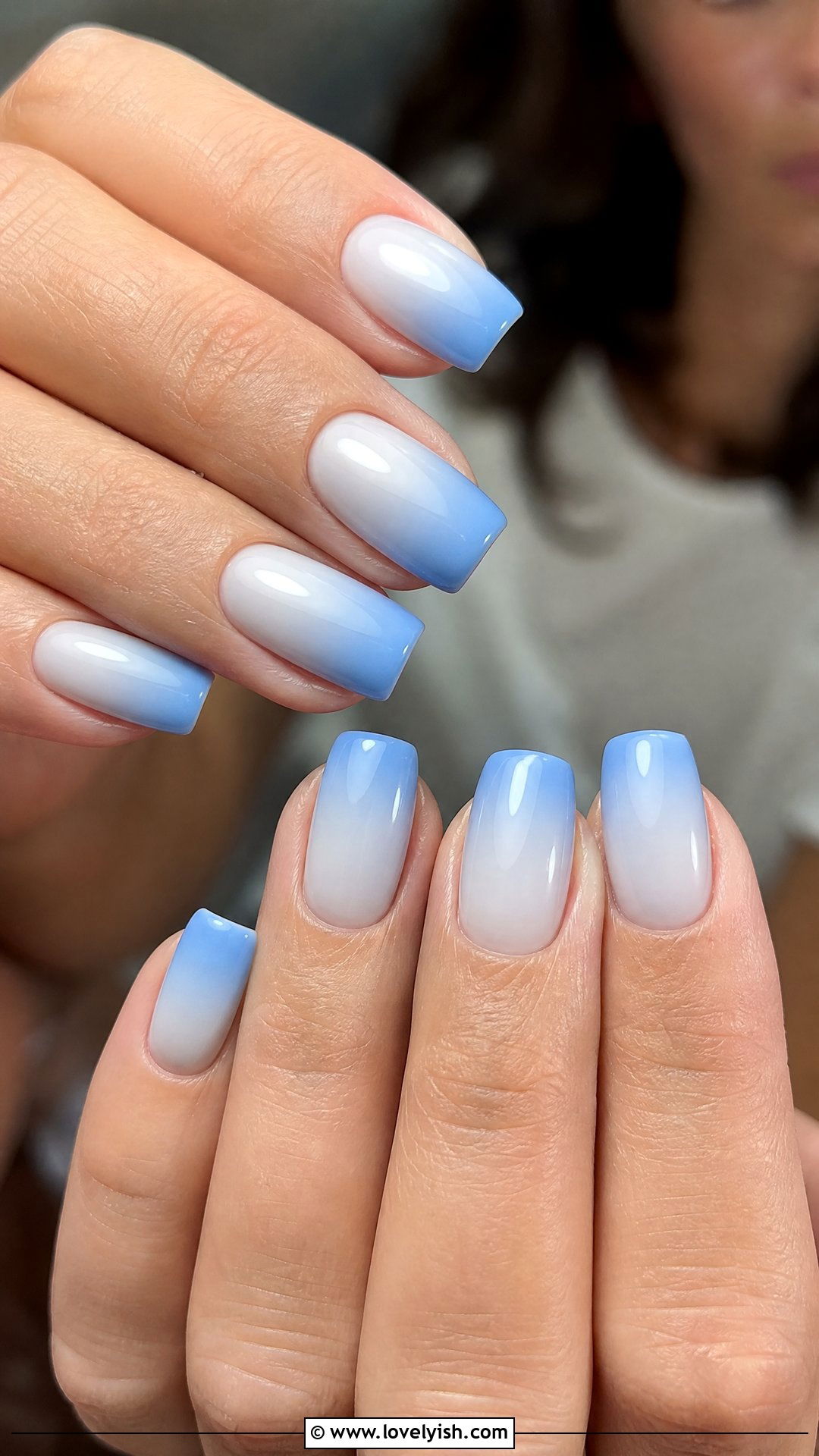 Sky Blue Ombre French Nails - 50 ombre french nails - 50 ombre french nails