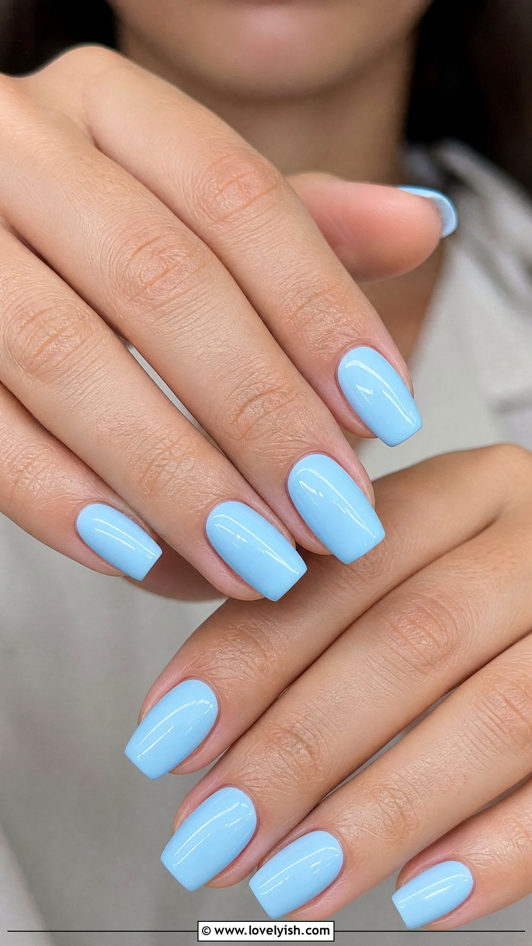 Sky Blue Short Coffin Nails - 50 short coffin nails - 50 short coffin nails