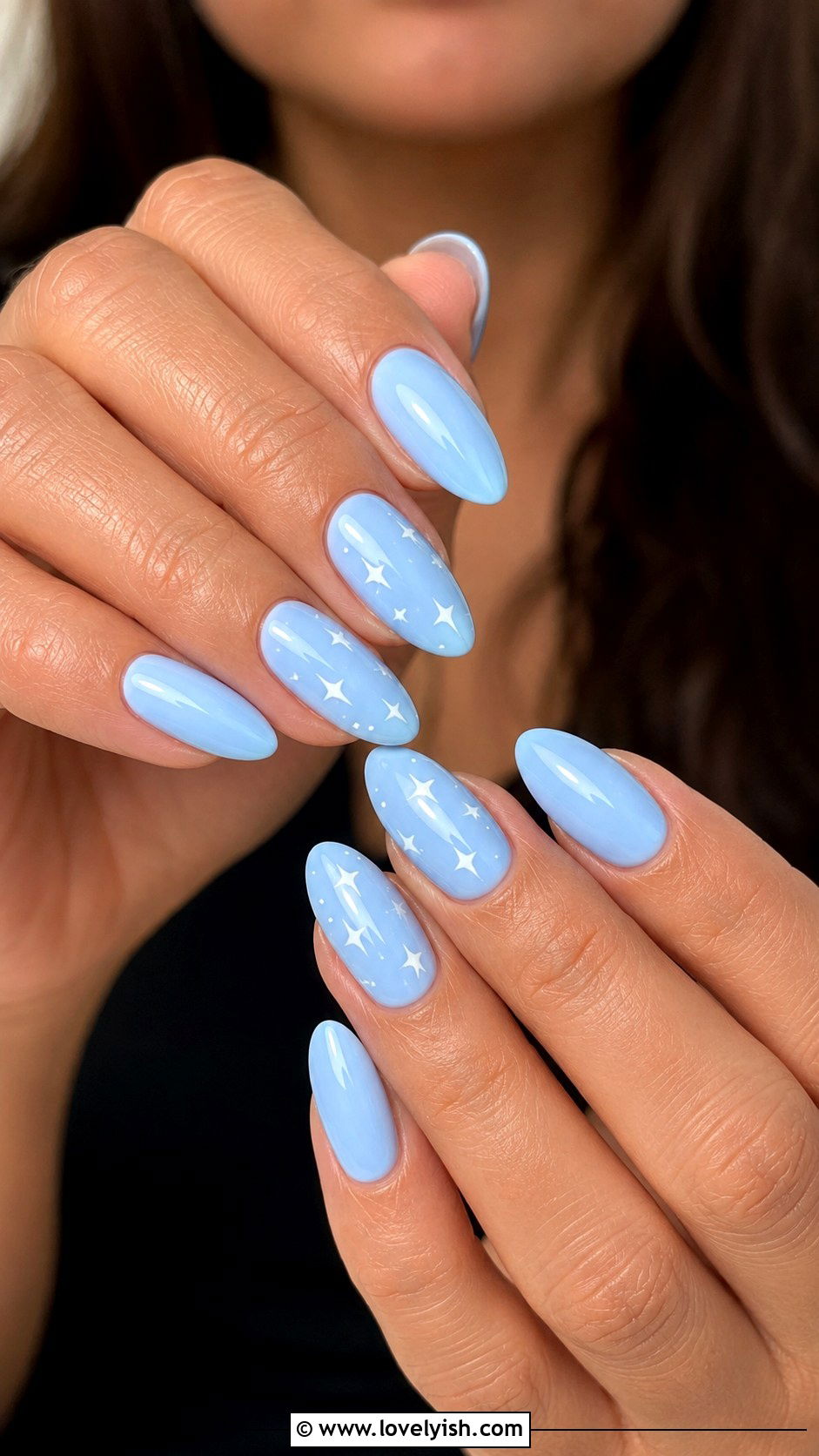Sky Blue Star Nails - 25 cute nail design ideas - 25 cute nail design ideas