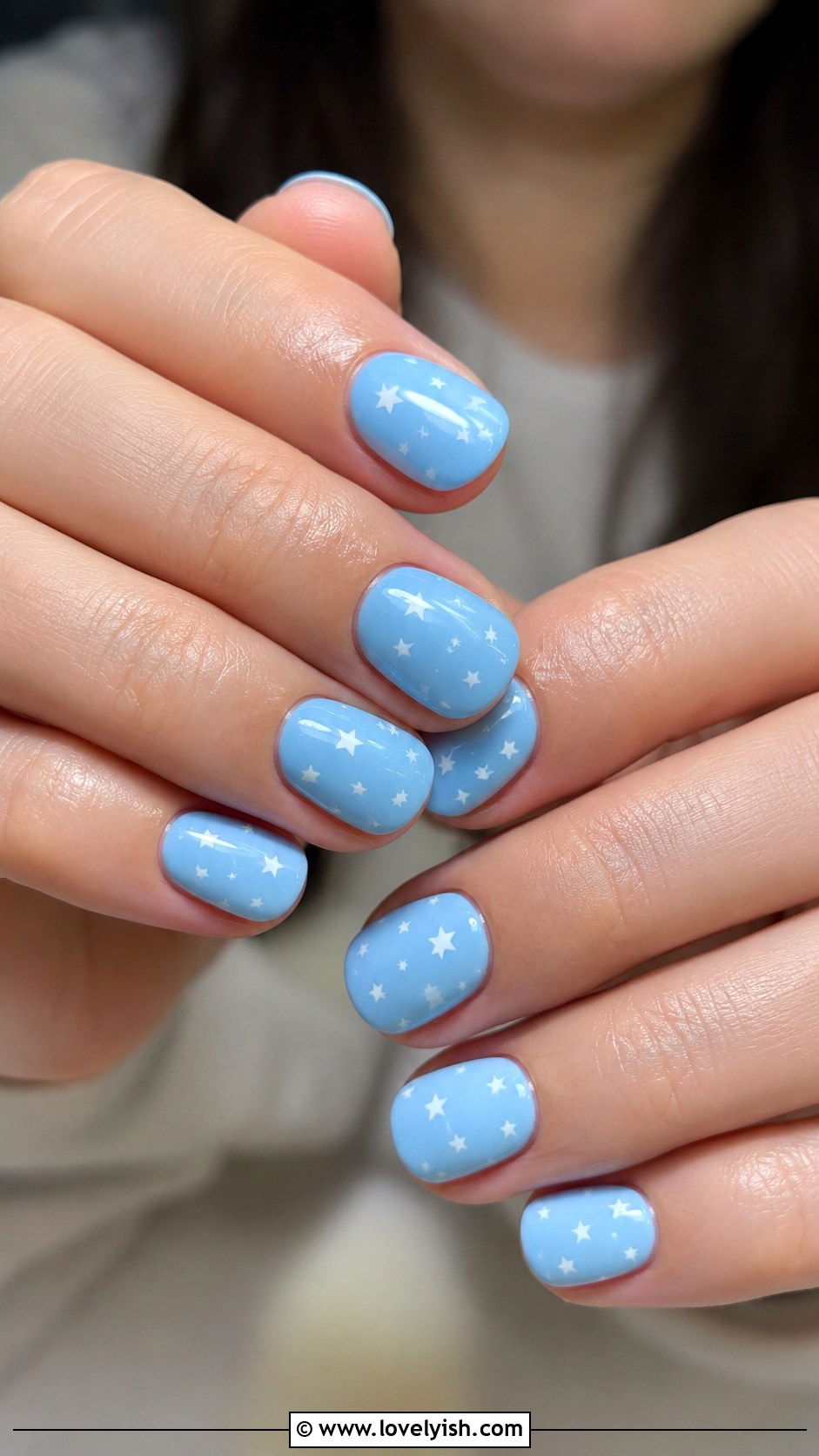 Sky Blue Star Nails - 42 easy nail art ideas - 42 easy nail art ideas