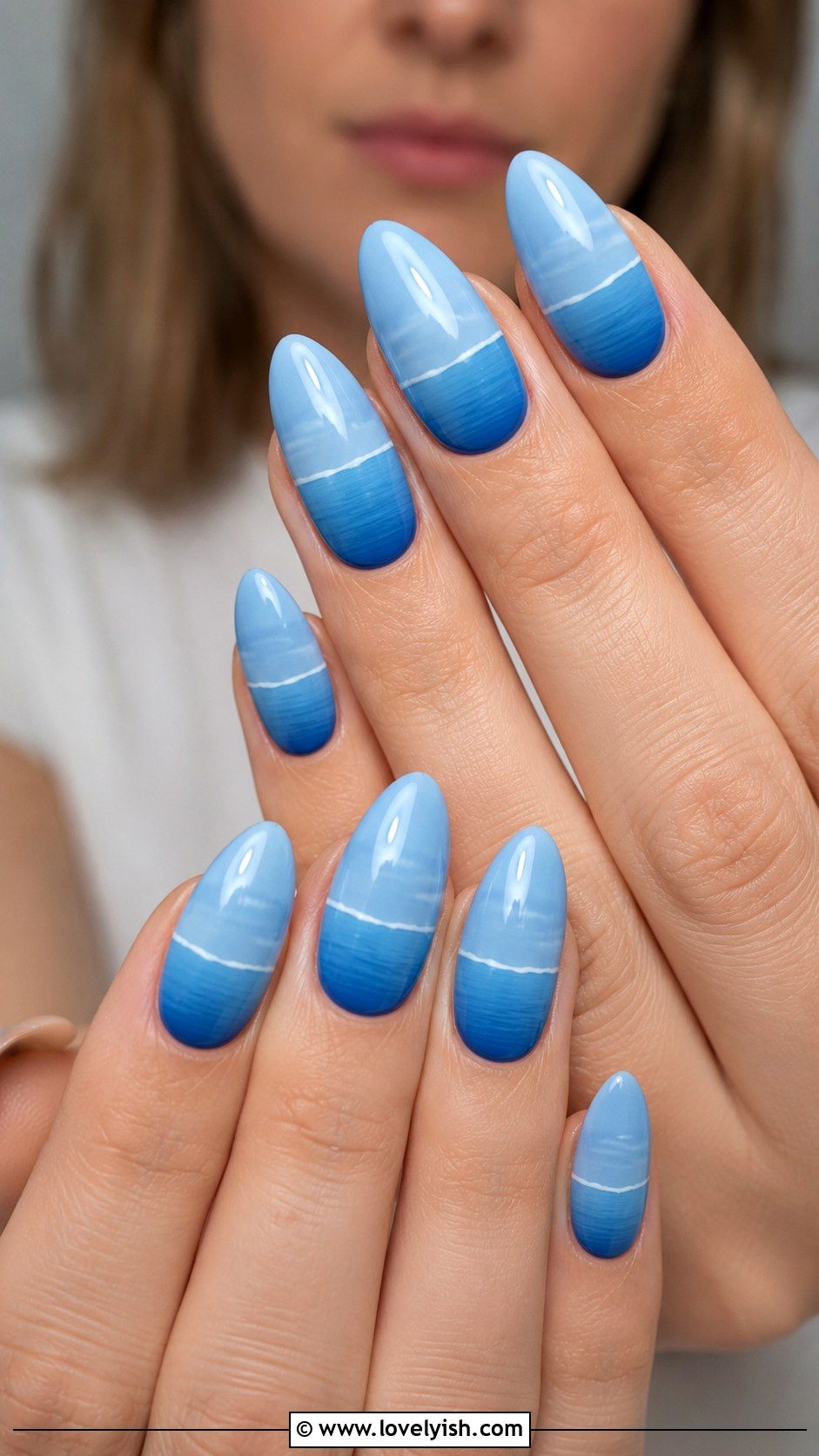 Sky and Sea Gradient Nails - 50 ocean nails - 50 ocean nails