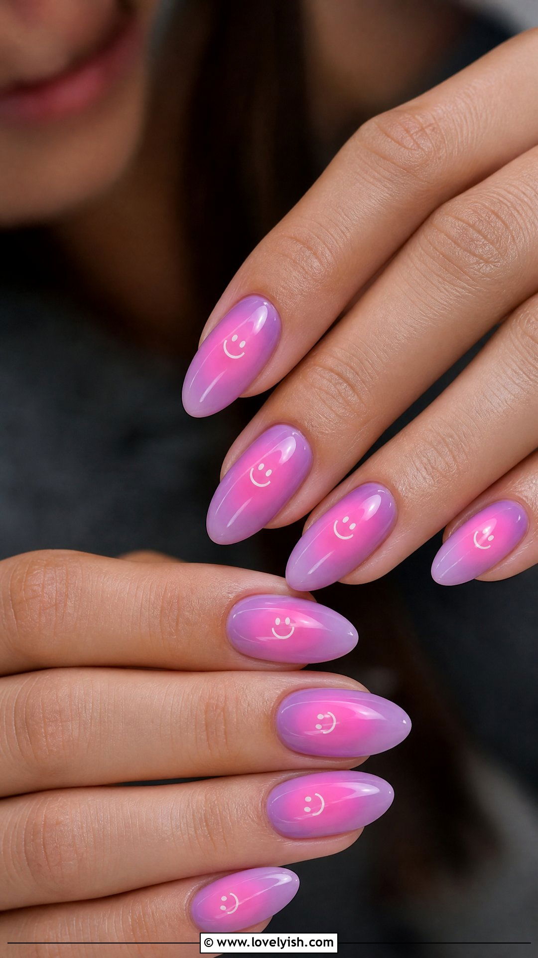 Smiley Face Aura Nails - 50 smiley face nails - 50 smiley face nails