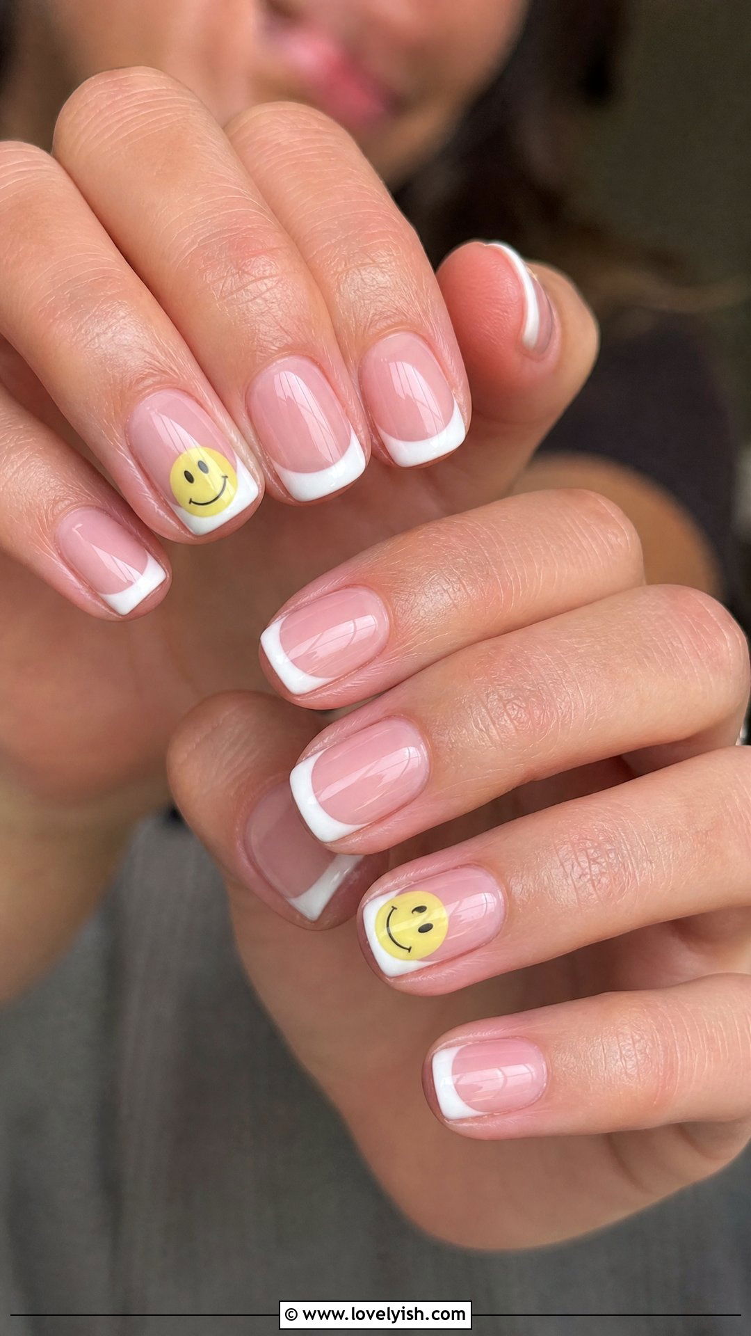 Smiley Face French Tip - 50 french manicure - 50 french manicure