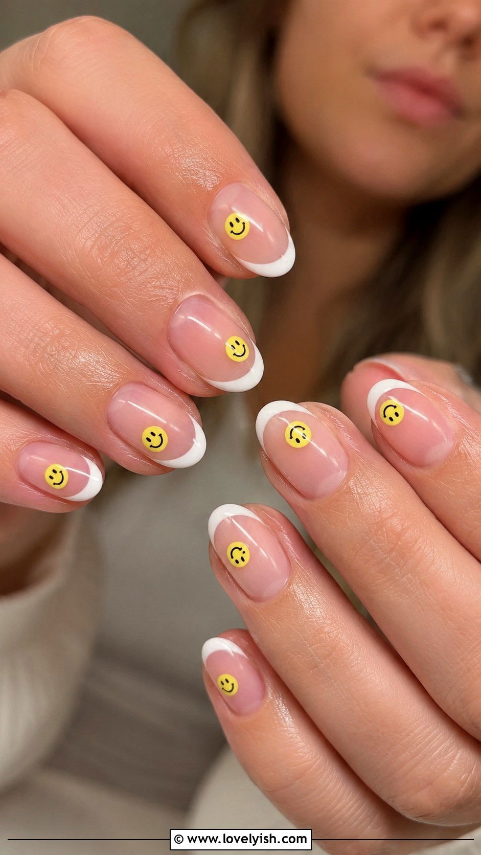 Smiley Face French Tip Nails - 42 french nail designs - 42 french nail designs