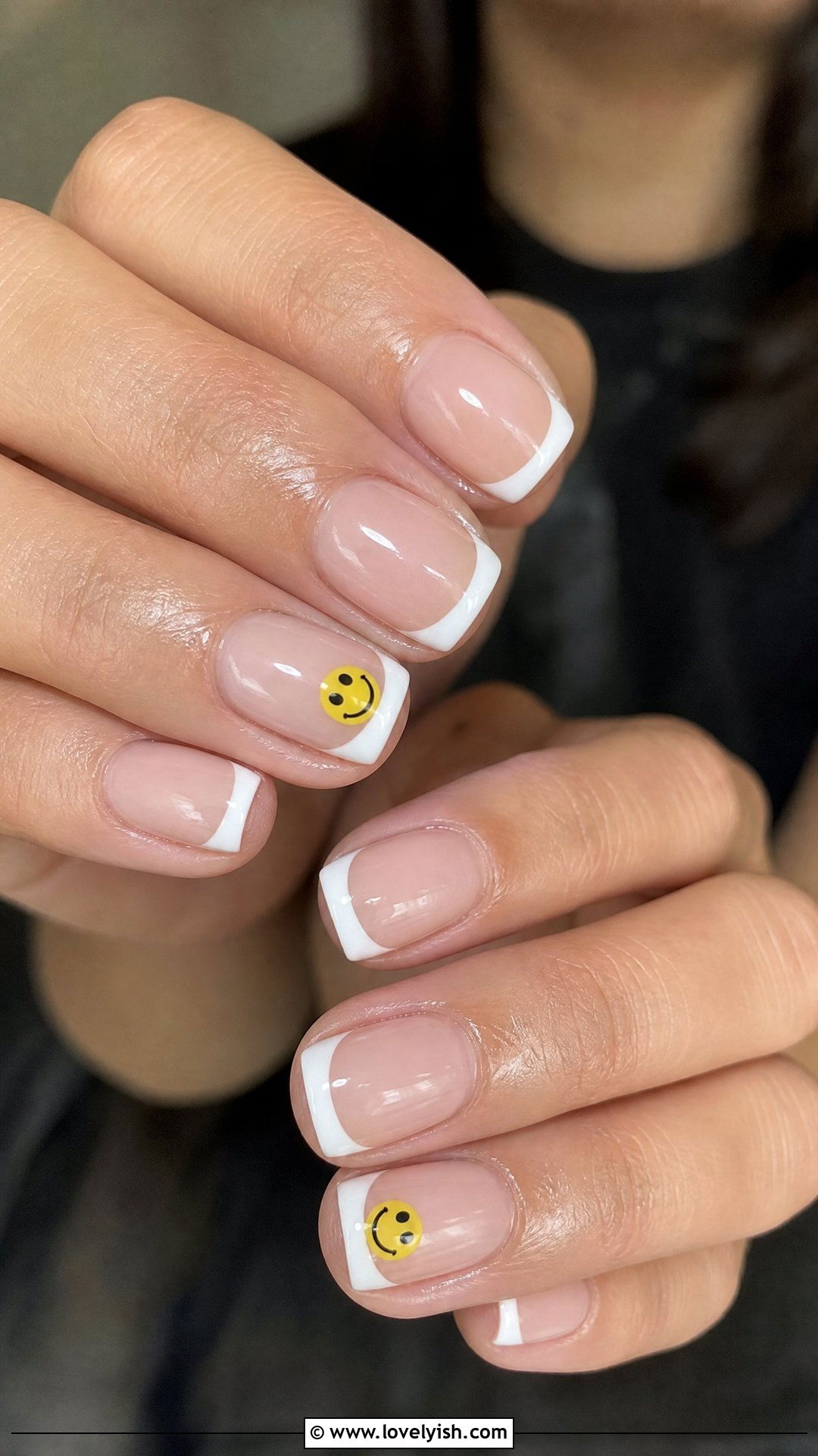 Smiley Face French Tip - 50 cute french tip nail designs - 50 cute french tip nail designs