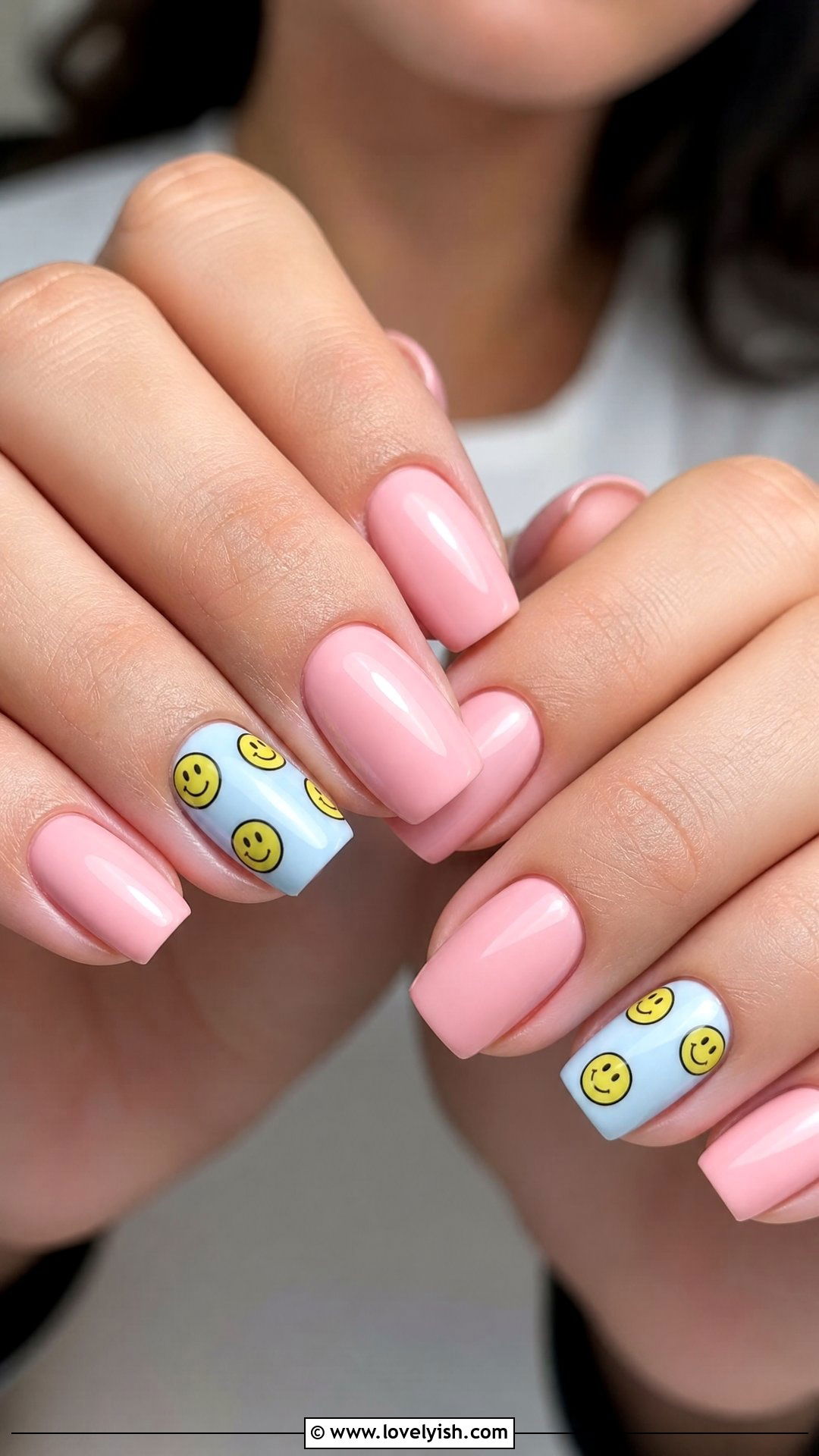 Smiley Face Short Coffin Nails - 38 short coffin nail designs - 38 short coffin nail designs