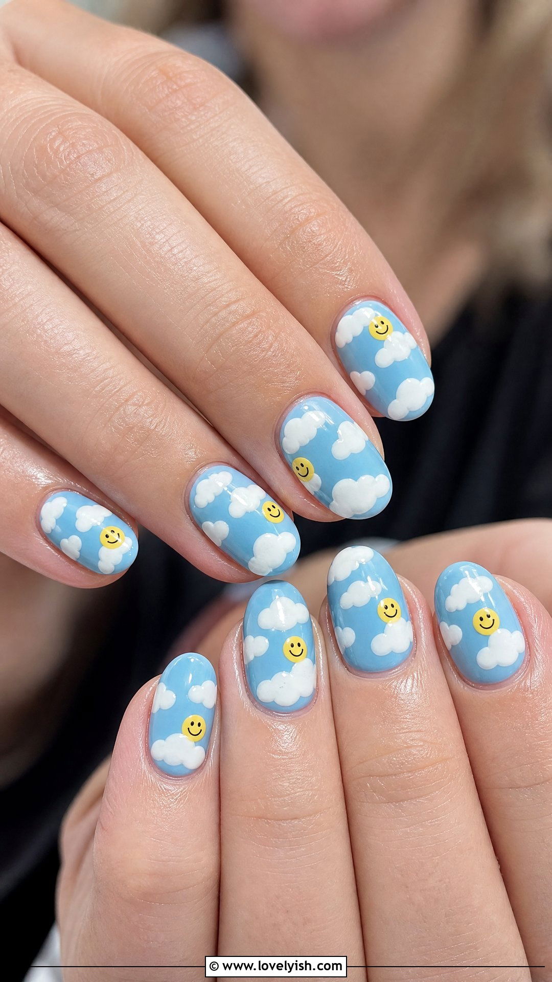 Smiley Face With Cloud Nails - 50 smiley face nails - 50 smiley face nails