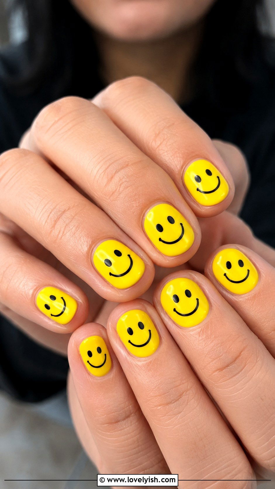 Smiley Face Yellow Nails - 35 nail art design ideas - 35 nail art design ideas