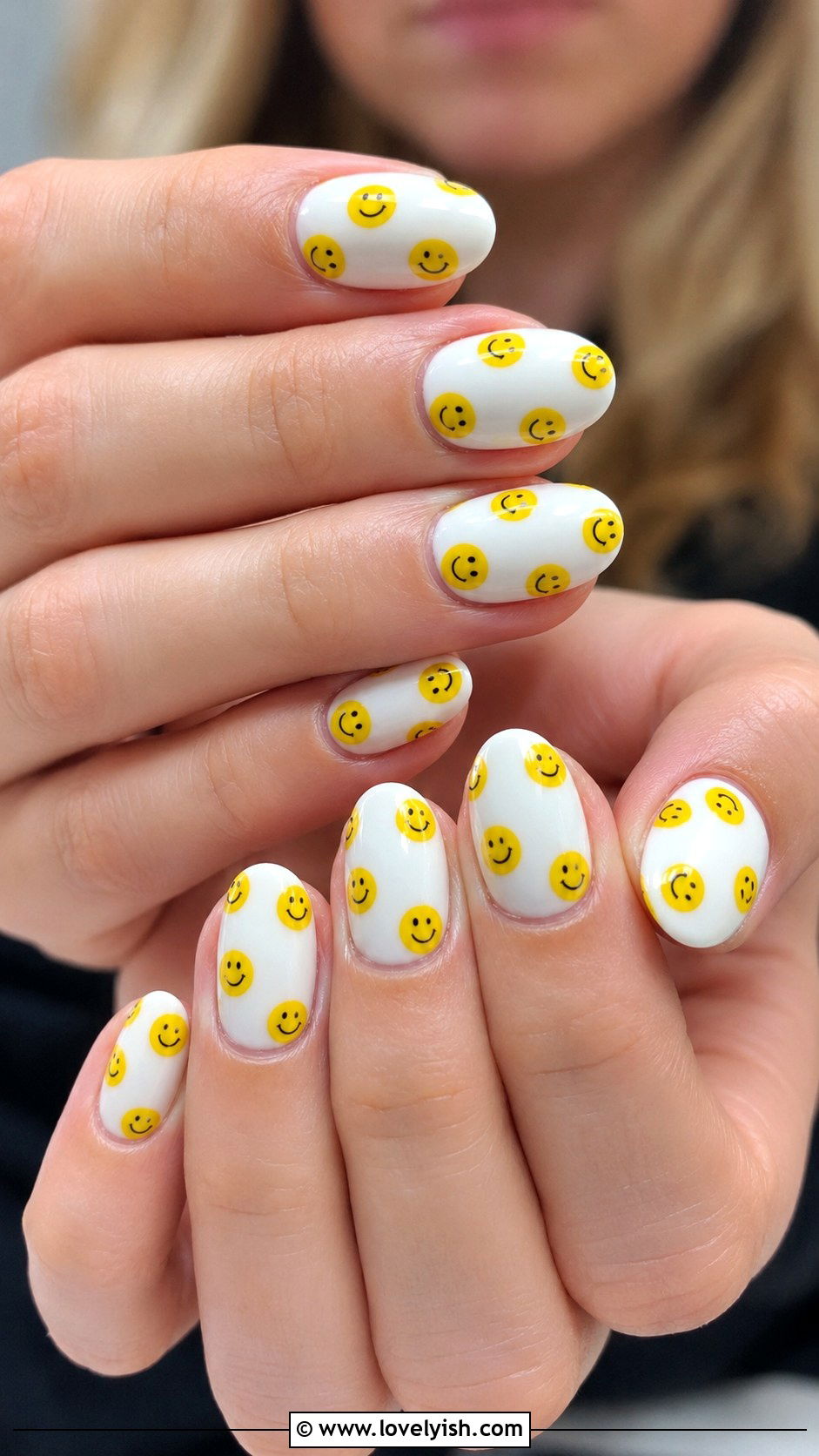 Smiley Face Yellow Nails - 34 nail design art ideas - 34 nail design art ideas