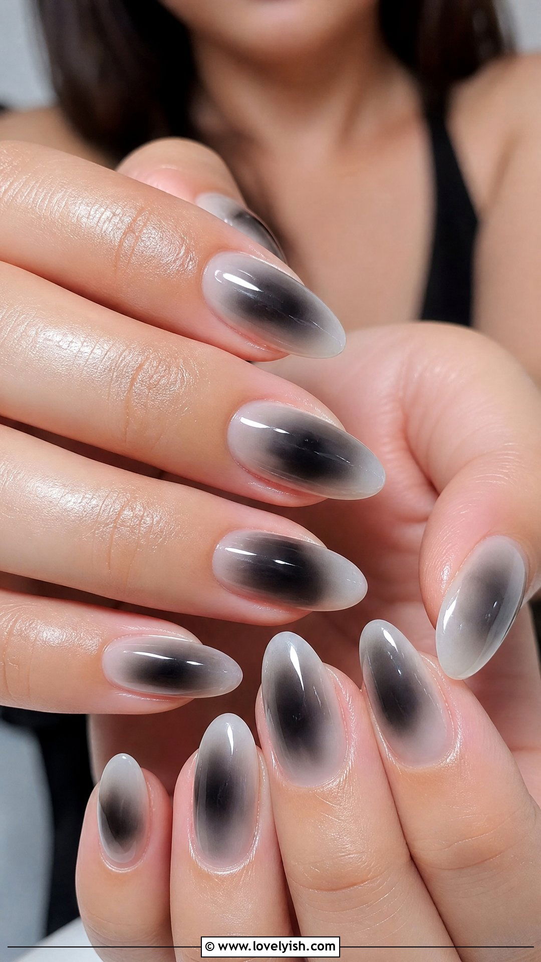 Smoky Black Aura Nails - 50 goth nails - 50 goth nails