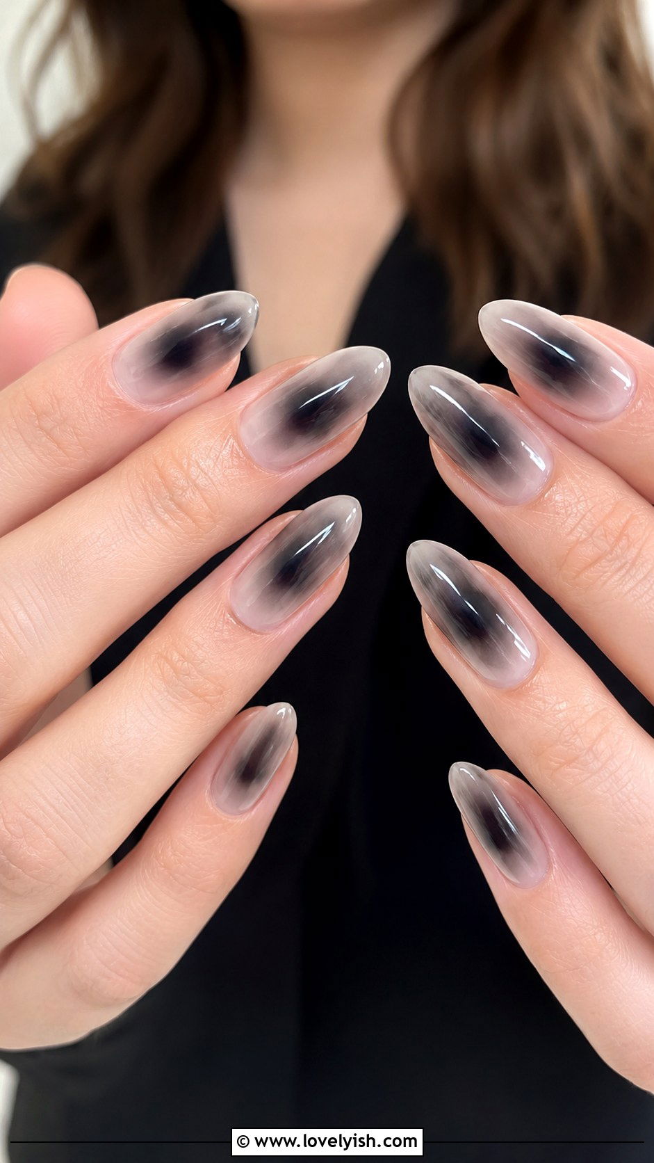 Smoky Black Aura Nails - 25 edgy nail designs - 25 edgy nail designs