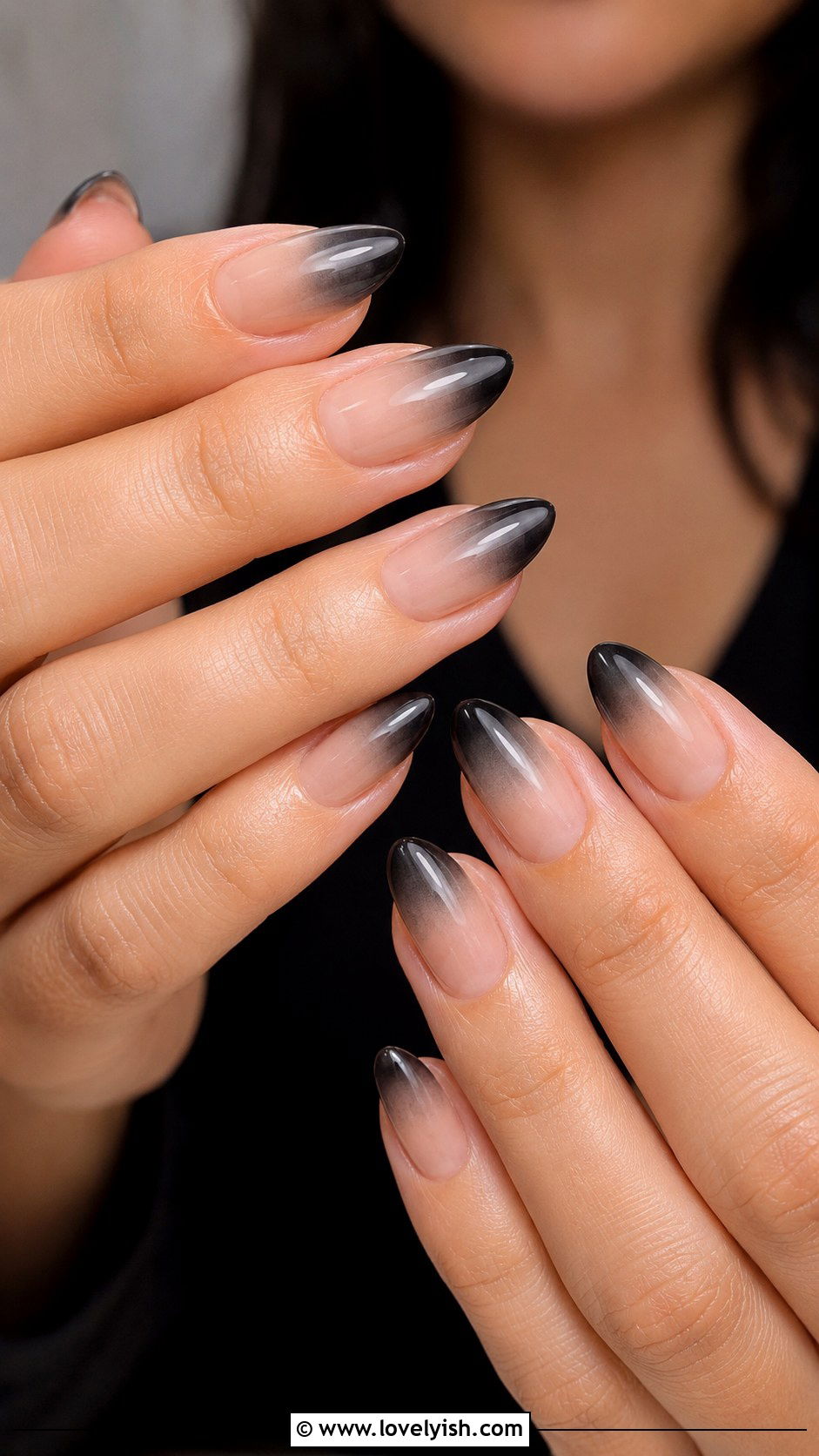 Smoky Black Tip Nails - 45 nail tips - 45 nail tips