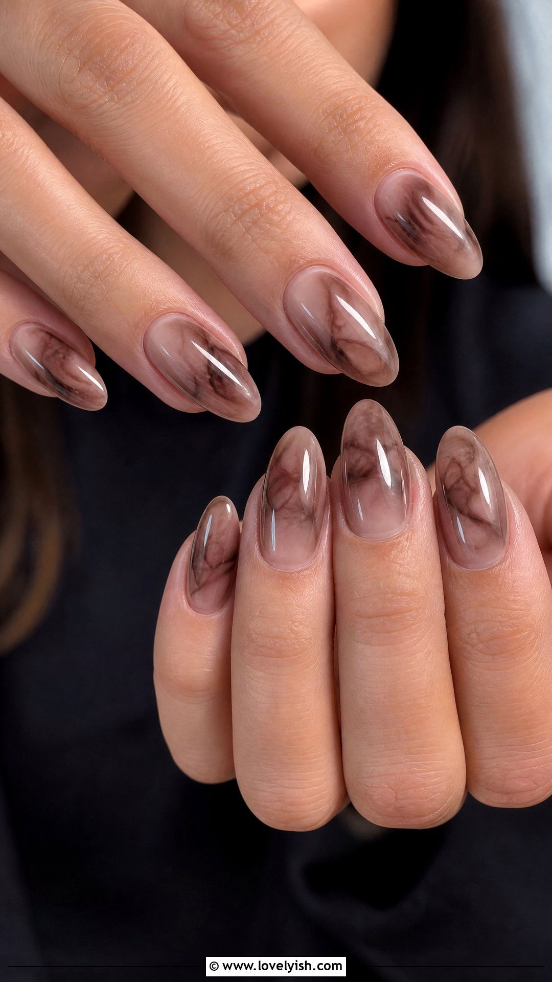 Smoky Brown Smoke Effect Nails - 50 brown nails - 50 brown nails