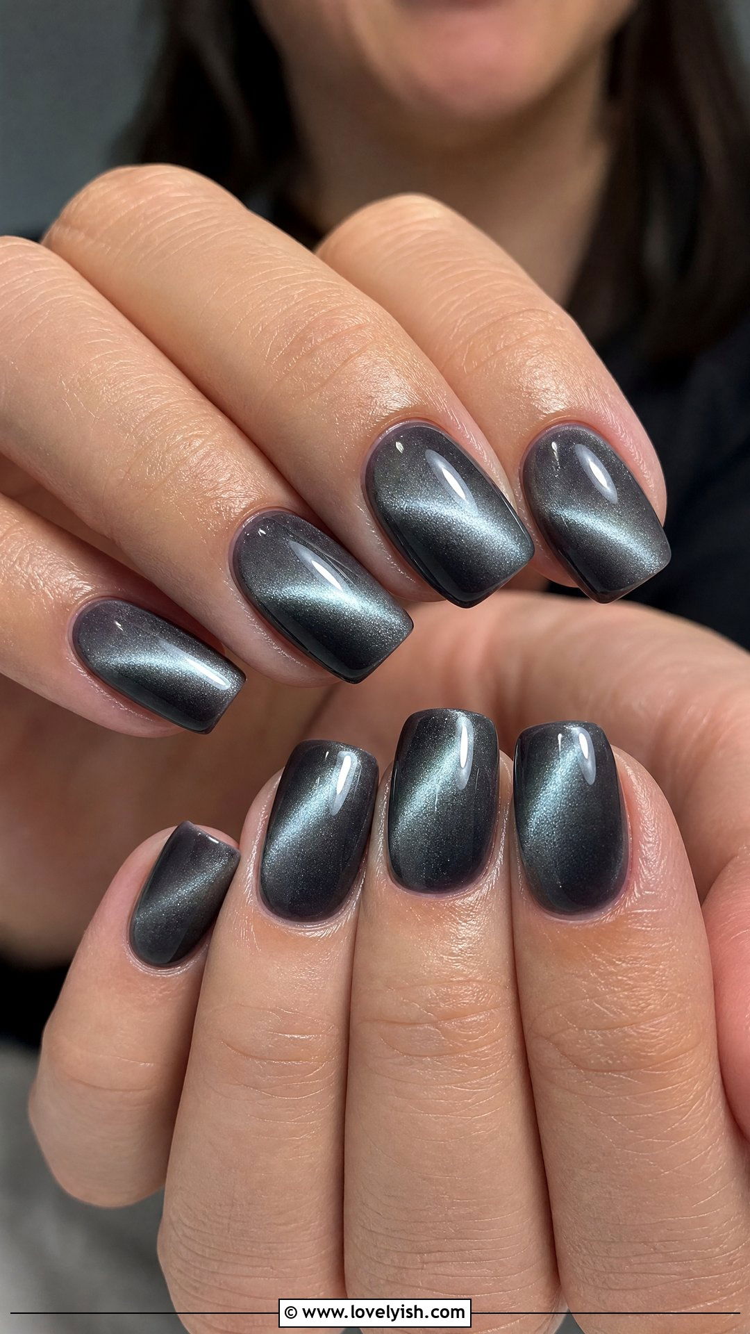 Smoky Gray Cat Eye Nails - 25 cat eye nails design ideas - 25 cat eye nails design ideas