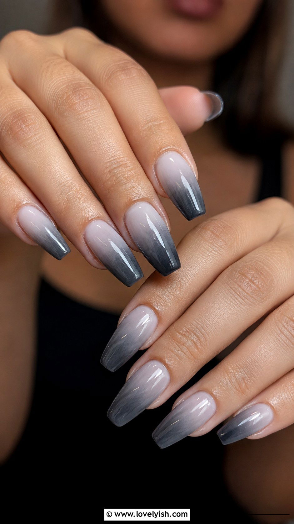 Smoky Gray Ombre Nails - 47 nail inspiration - 47 nail inspiration