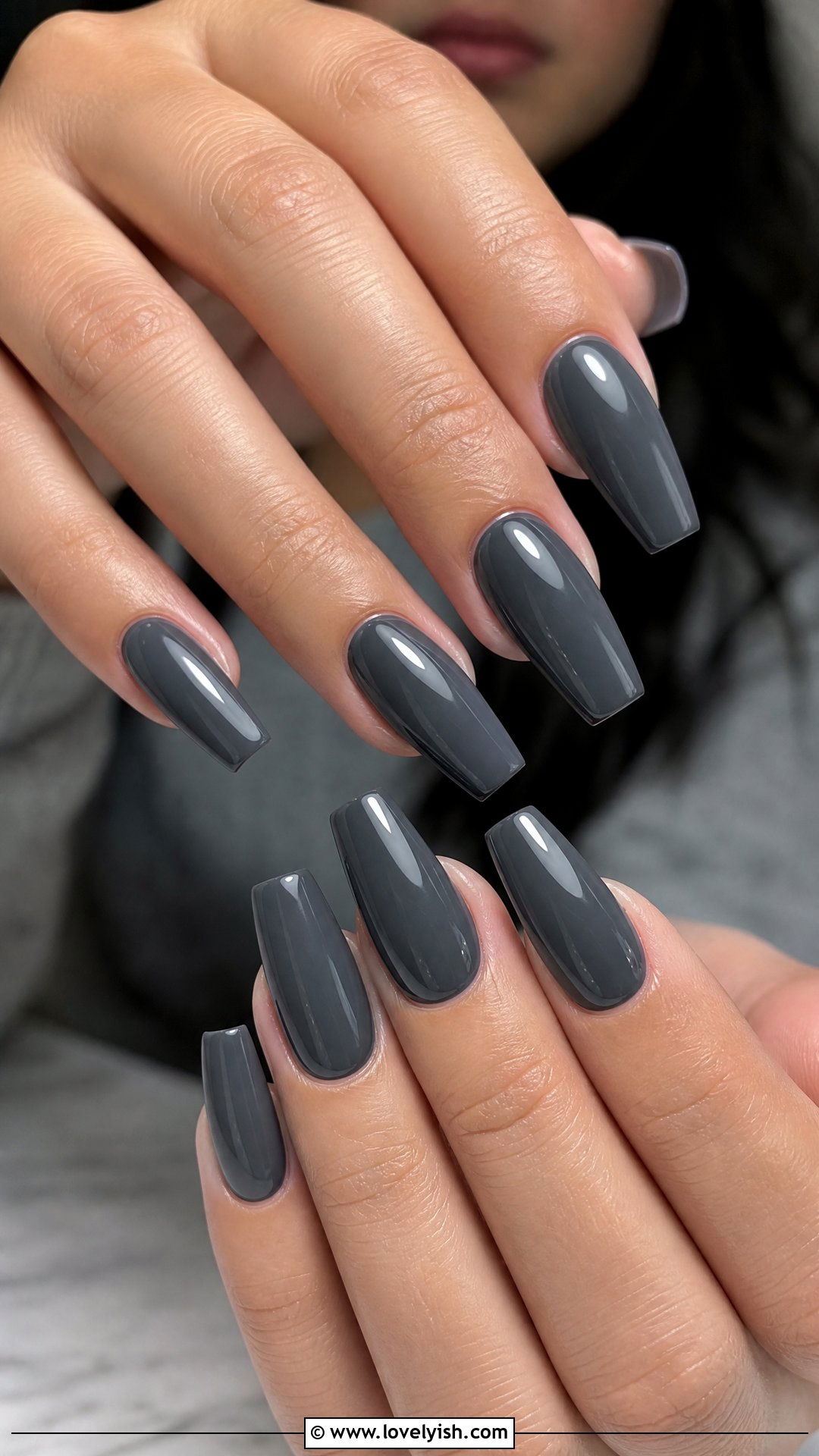 Smoky Gray Polygel Nails - 50 polygel nails - 50 polygel nails