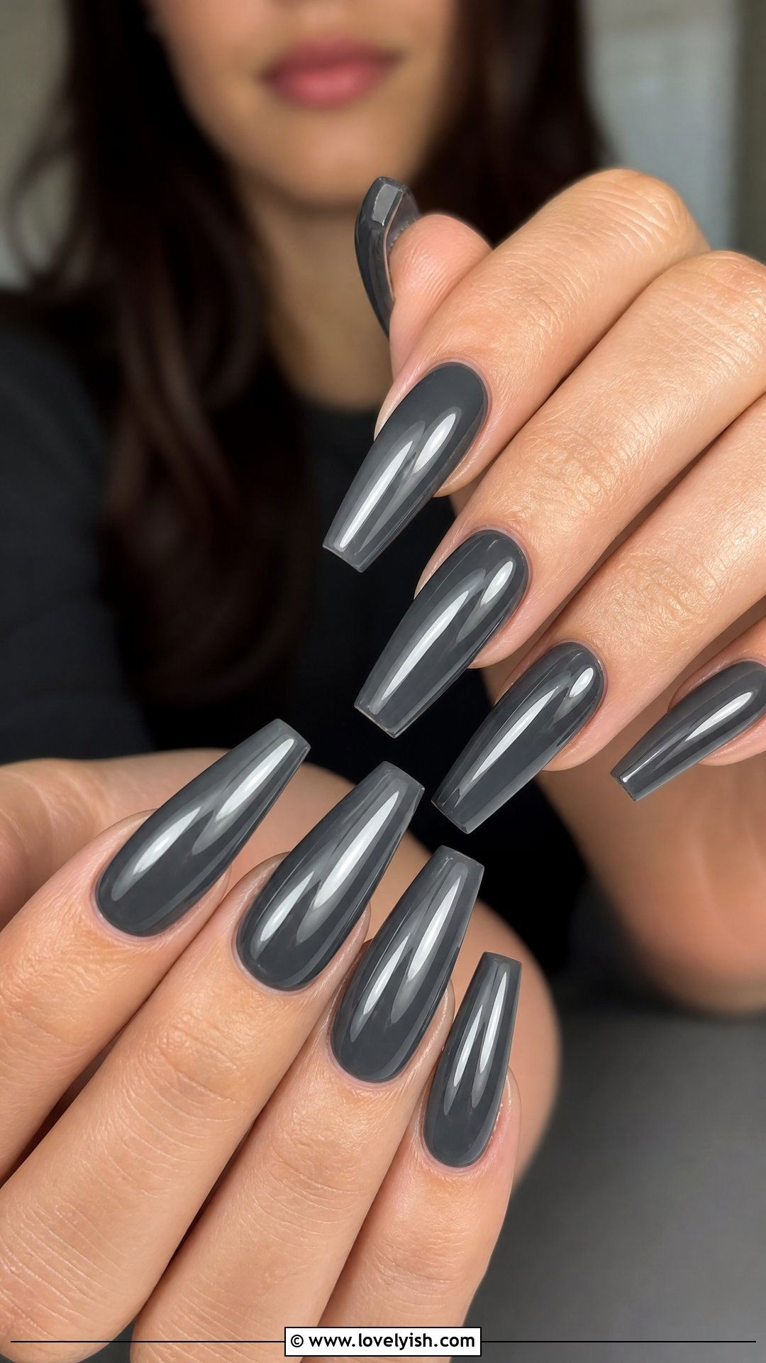 Smoky Grey Coffin Nails - 50 coffin nails - 50 coffin nails