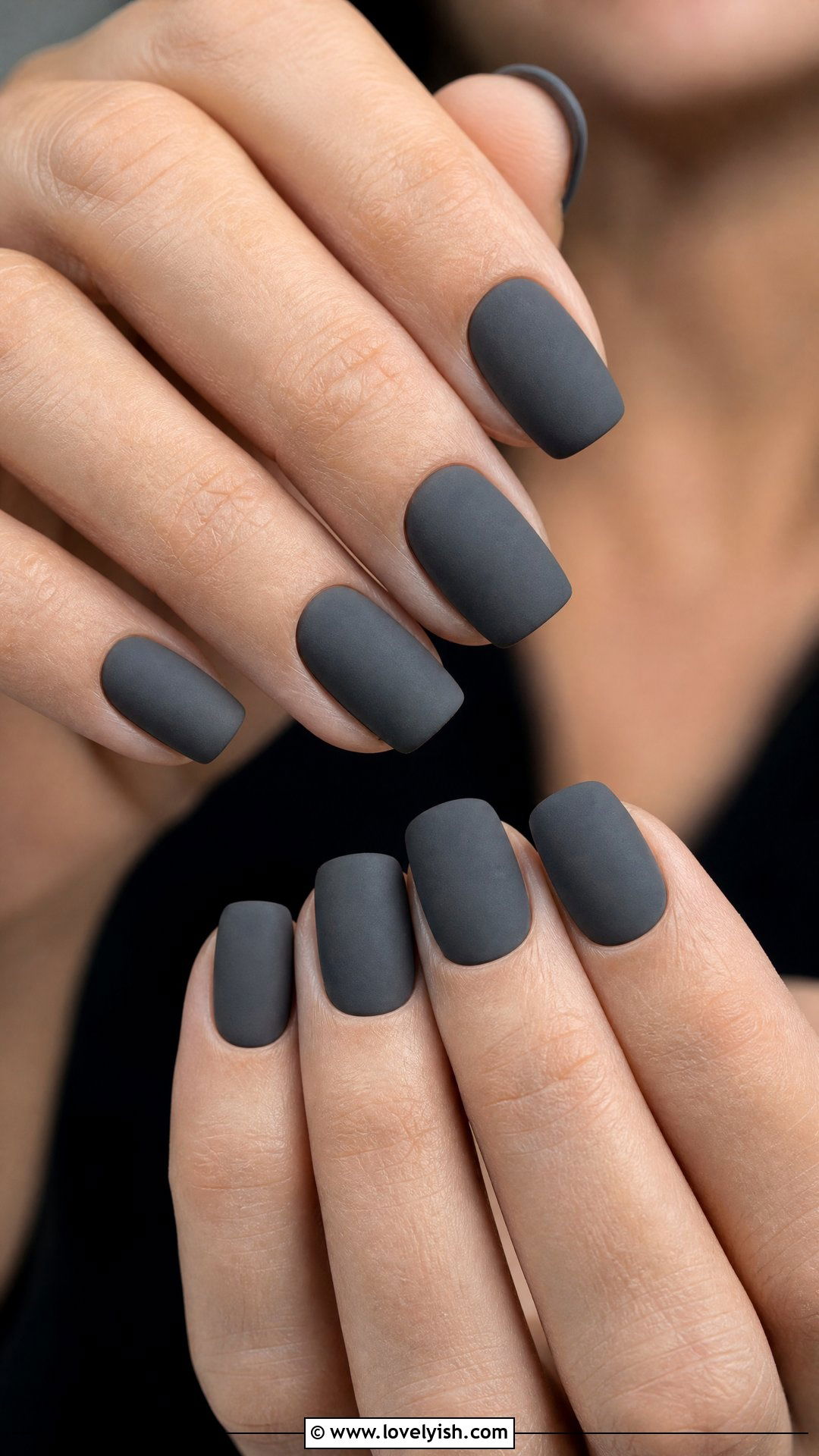 Smoky Grey Matte Nails - 50 classy nails - 50 classy nails