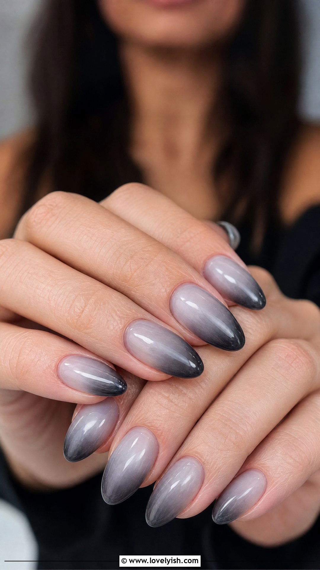 Smoky Grey Ombre Nails - 40 nail design template - 40 nail design template