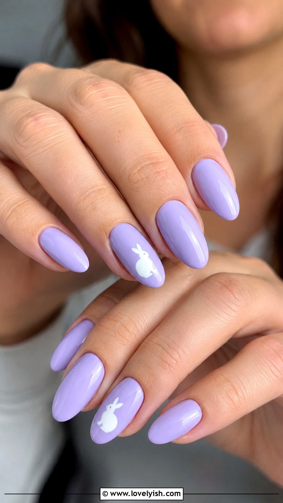 Soft Bunny Silhouette Nails - 38 easter nail art ideas - 38 easter nail art ideas
