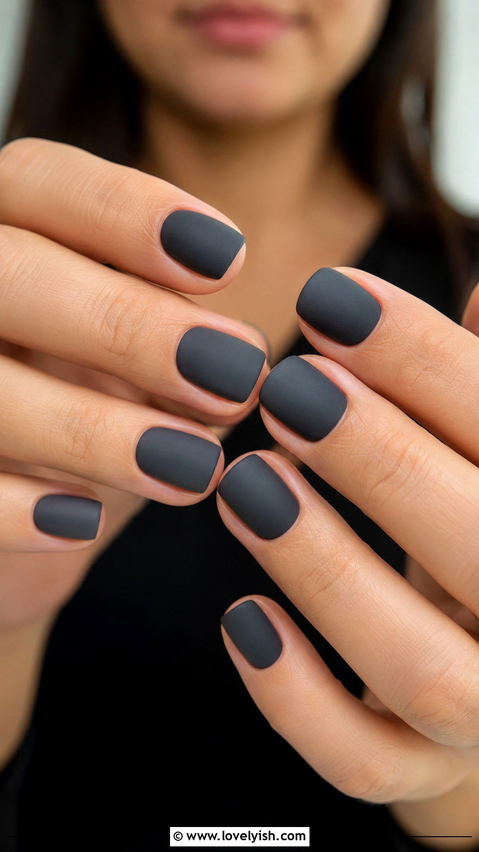 Soft Charcoal Short Square Nails - 50 work appropriate nails - 50 work appropriate nails