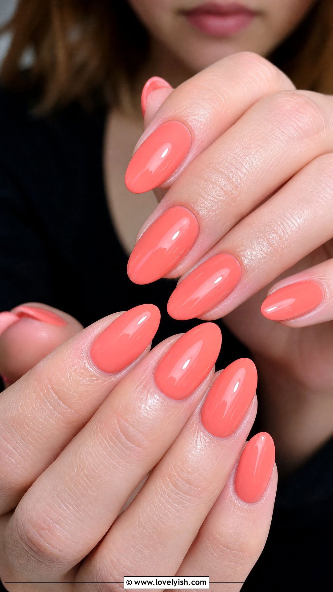 Soft Coral Glossy Nails - 50 classy nails - 50 classy nails