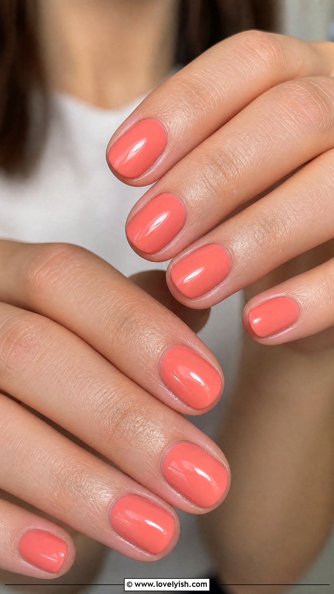 Soft Coral Short Nails - 50 classy short nail designs - 50 classy short nail designs