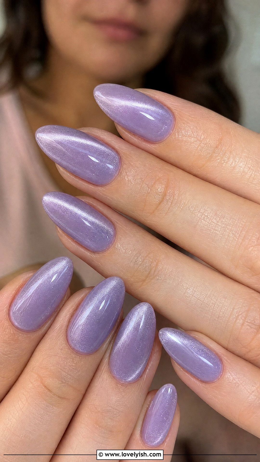 Soft Lavender Cat Eye Nails - 50 elegant nails - 50 elegant nails